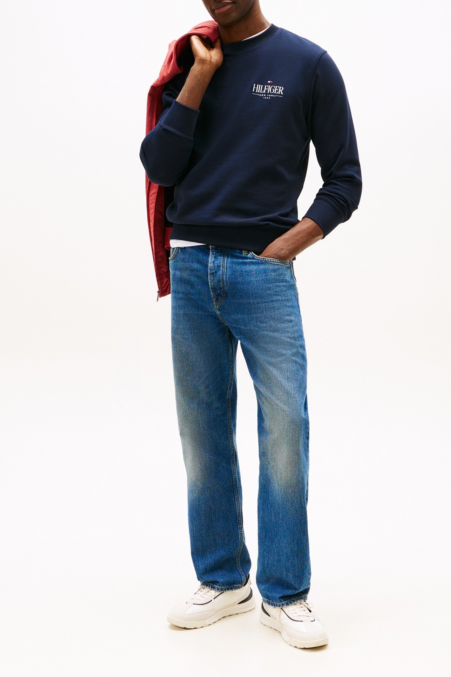 HILFIGER STACKED STANDARD FIT SWEATSHIRT DESERT SKY BLUE 2