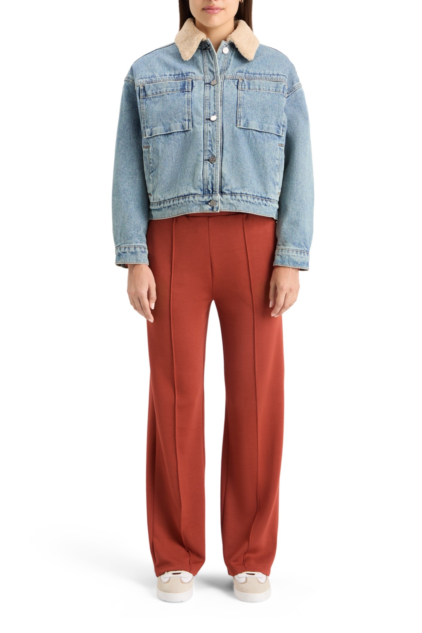 WASHED DENIM JACKET WITH SHERPA DETAILS WASHED INDIGO 3