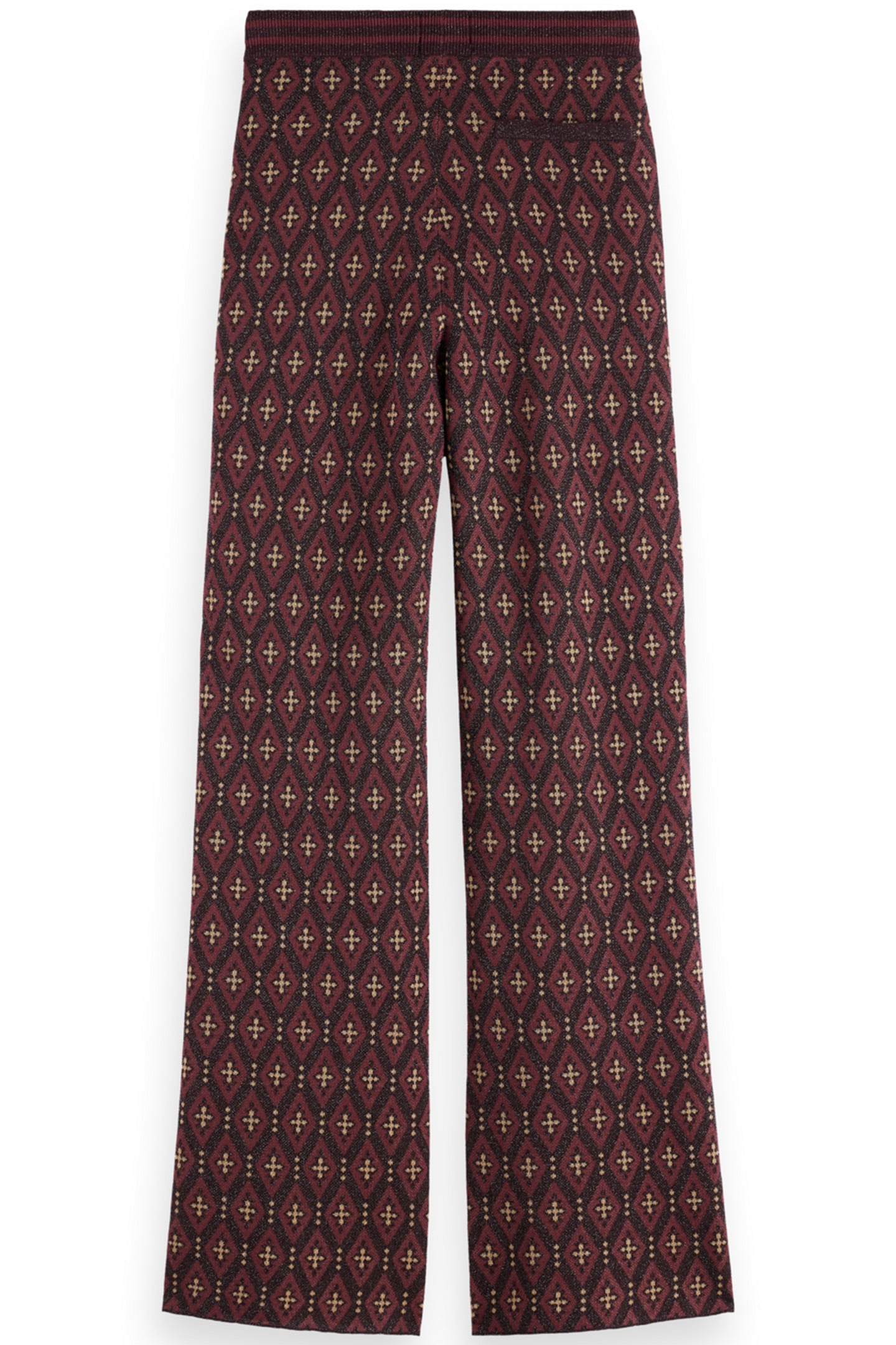 JACQUARD KNITTED TROUSERS DARK BORDEAUX 2