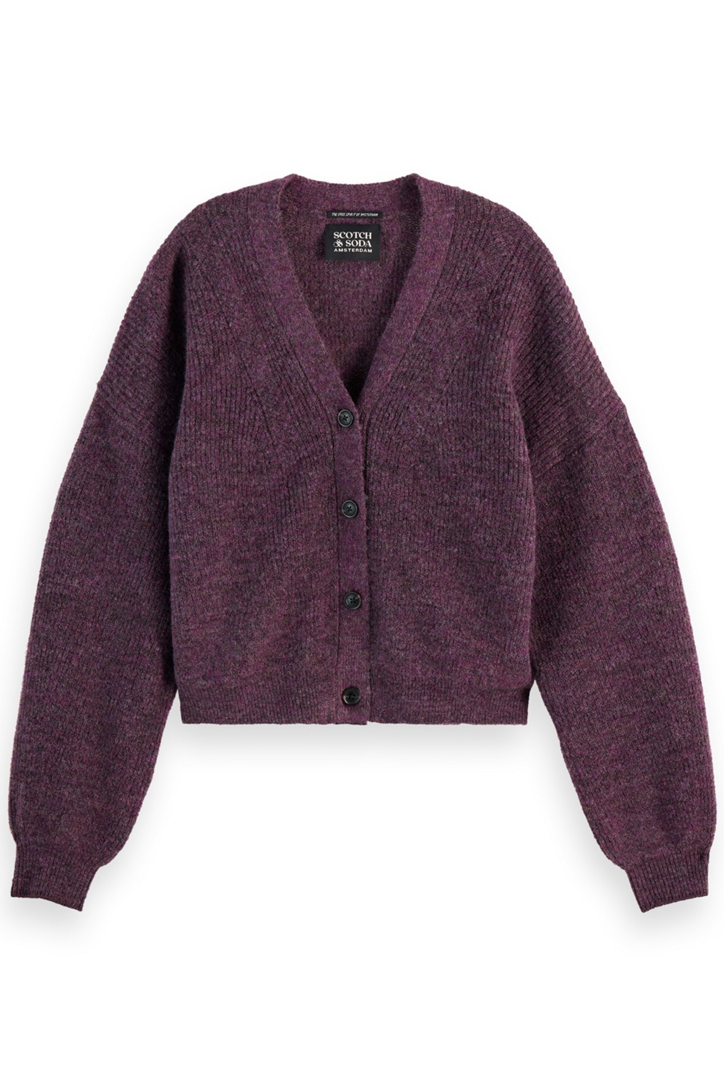 FUZZY RELAXED CARDIGAN BERRY MELANGE 4