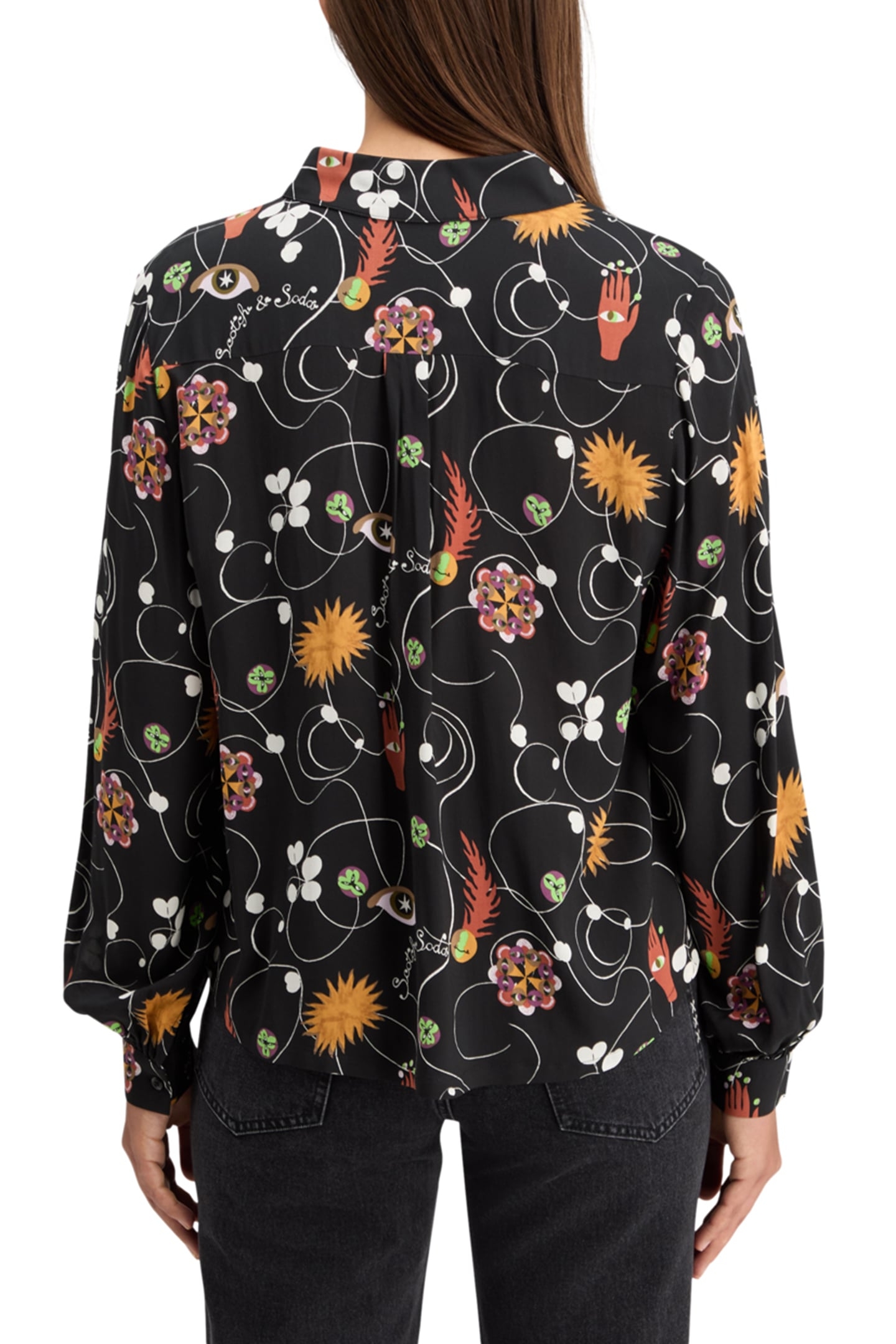 VISCOSE PRINTED BALLOON SLEEVE SHIRT FREE MIND 2