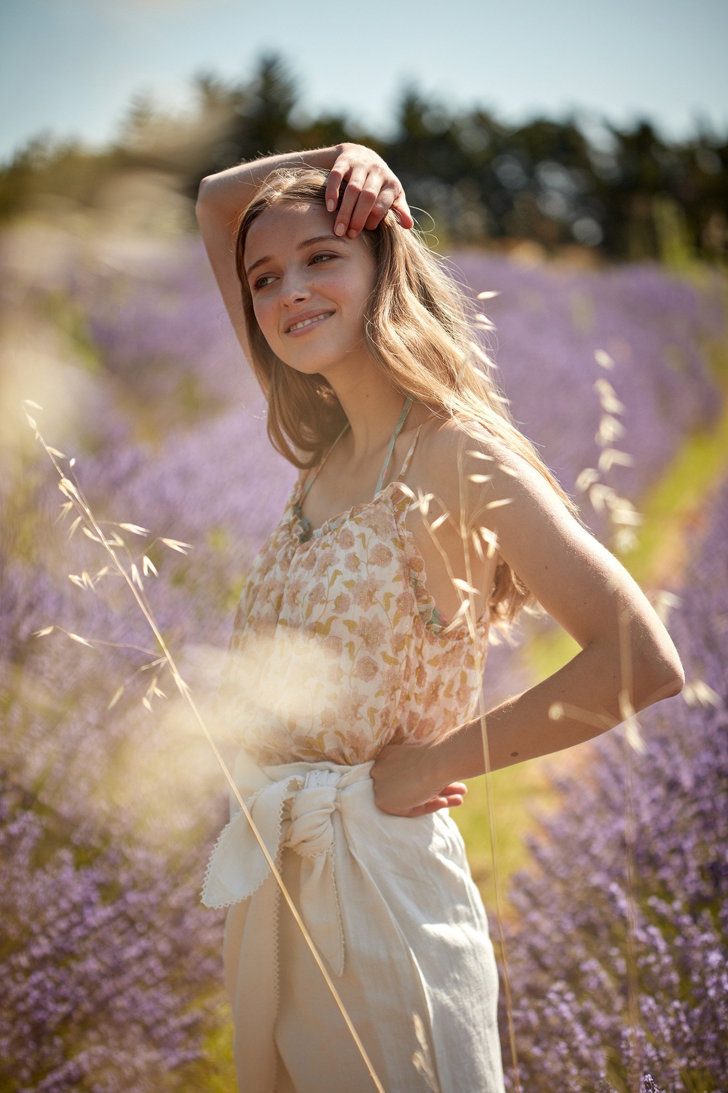 TOP LEGRA BLUSH FLOWERS LUREX 6