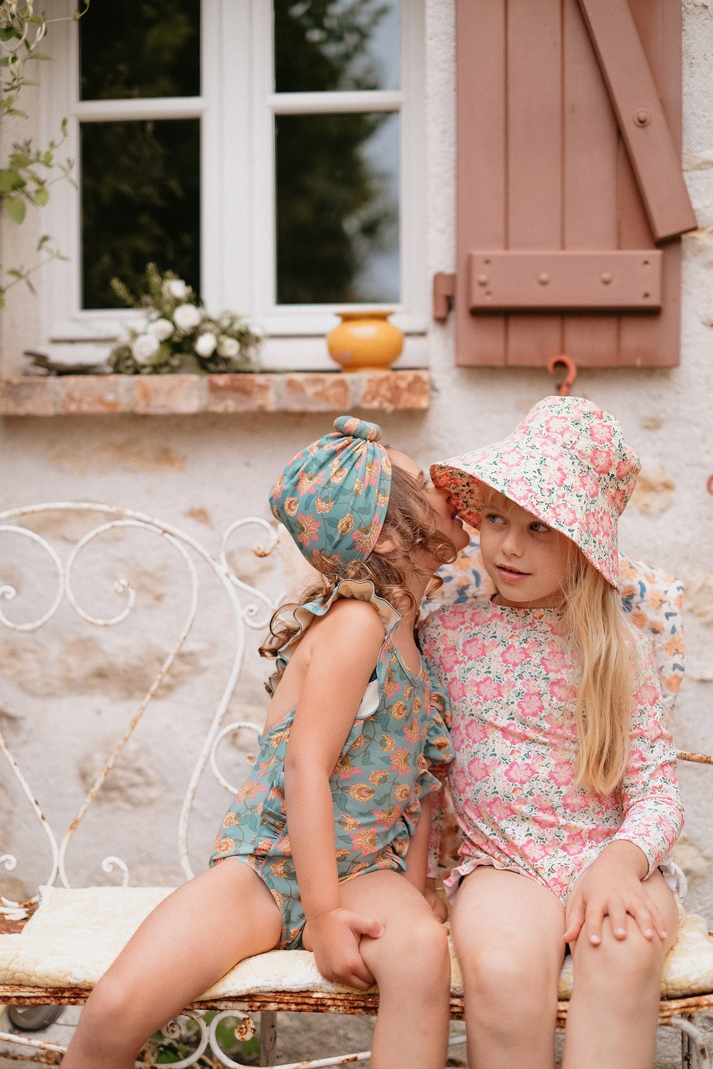BATHING SUIT MOSILLOS TURQUOISE FLOWERS 6