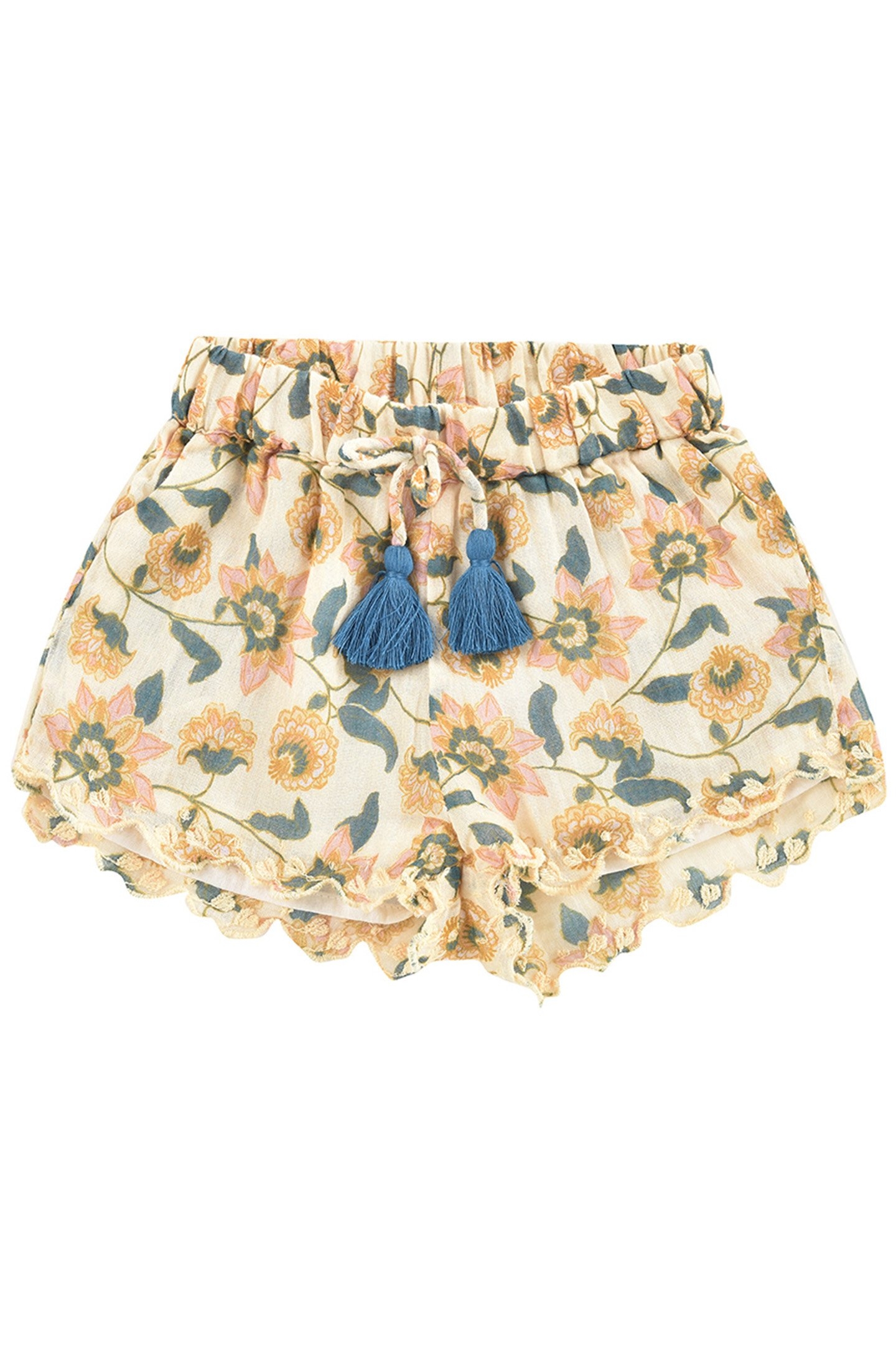 SHORTS VALLALOID CREAM FLOWERS 1