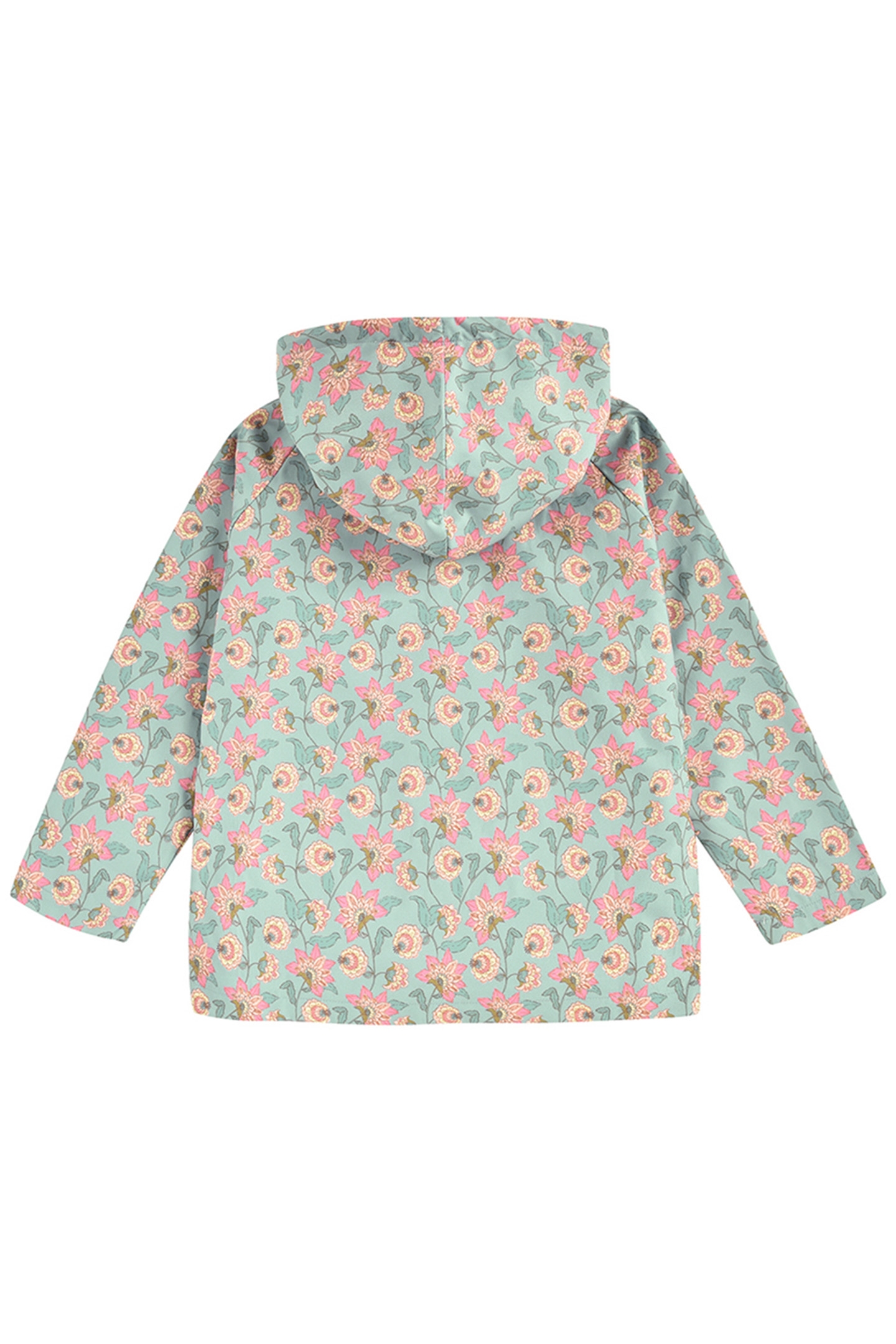 RAINCOAT MANOUKIA TURQUOISE FLOWERS 3