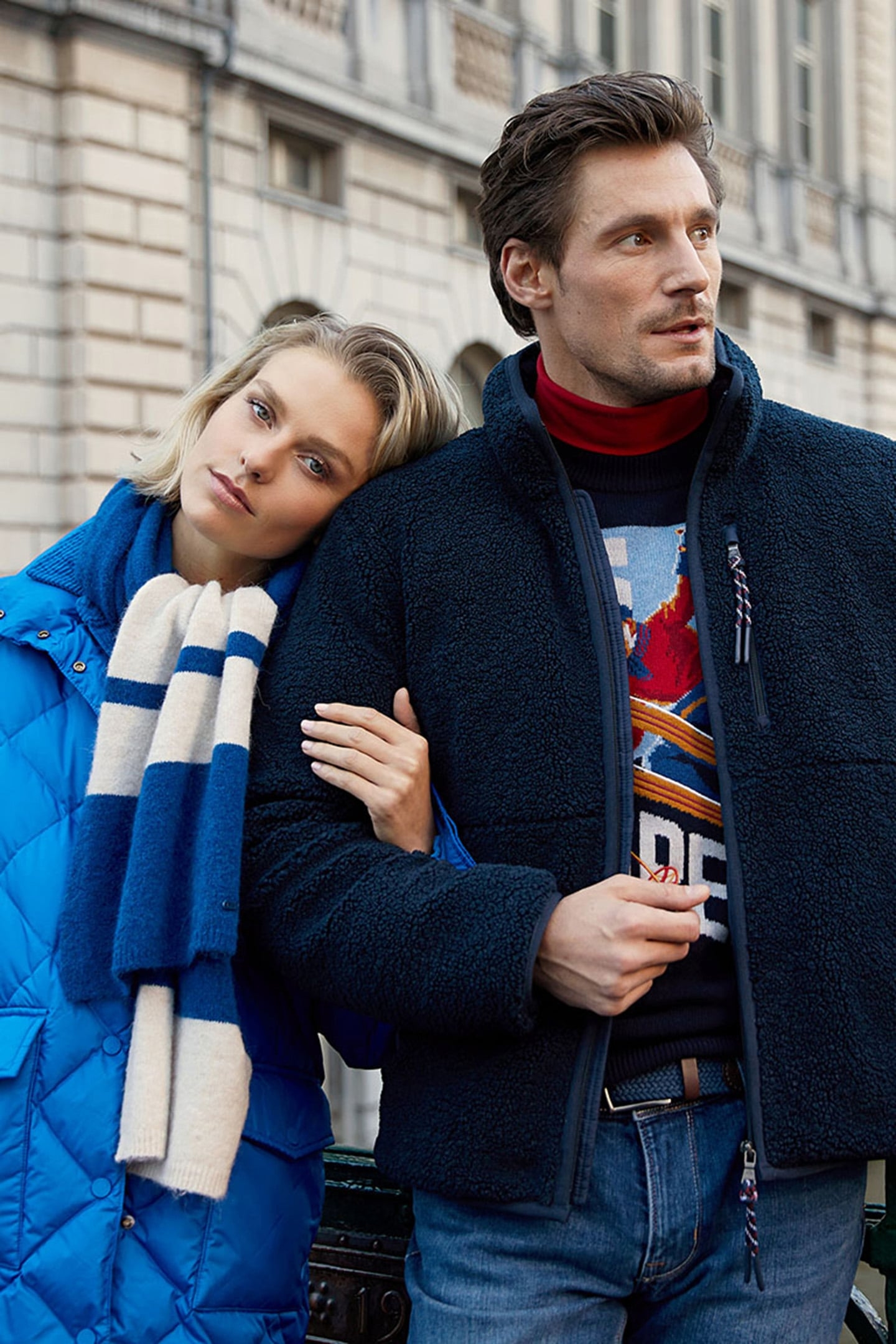 COBALT BLUE QUILTED DOWN JACKET APPLIED POCKETS 5