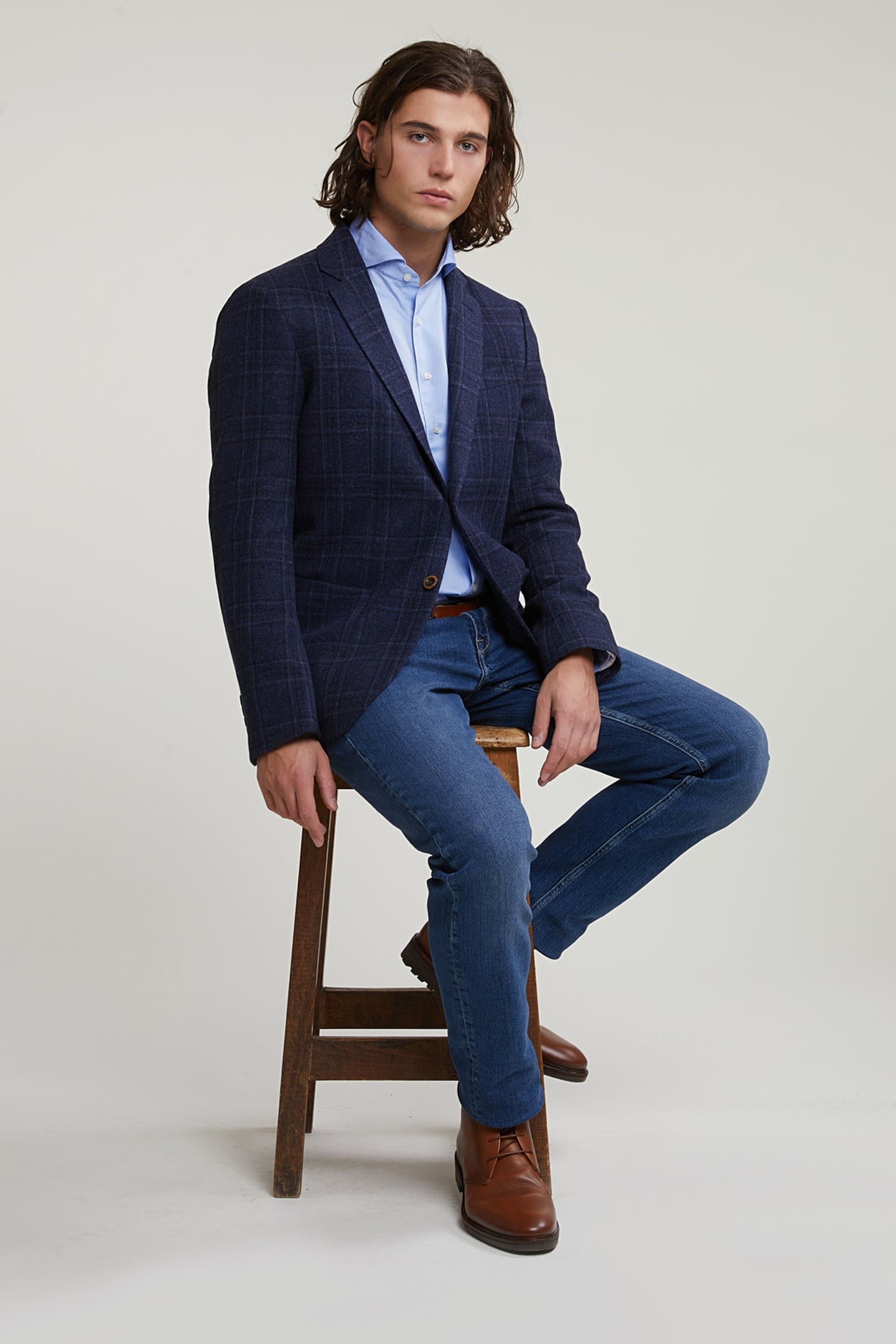 REGULAR FIT COTTON SHIRT BLUE 4