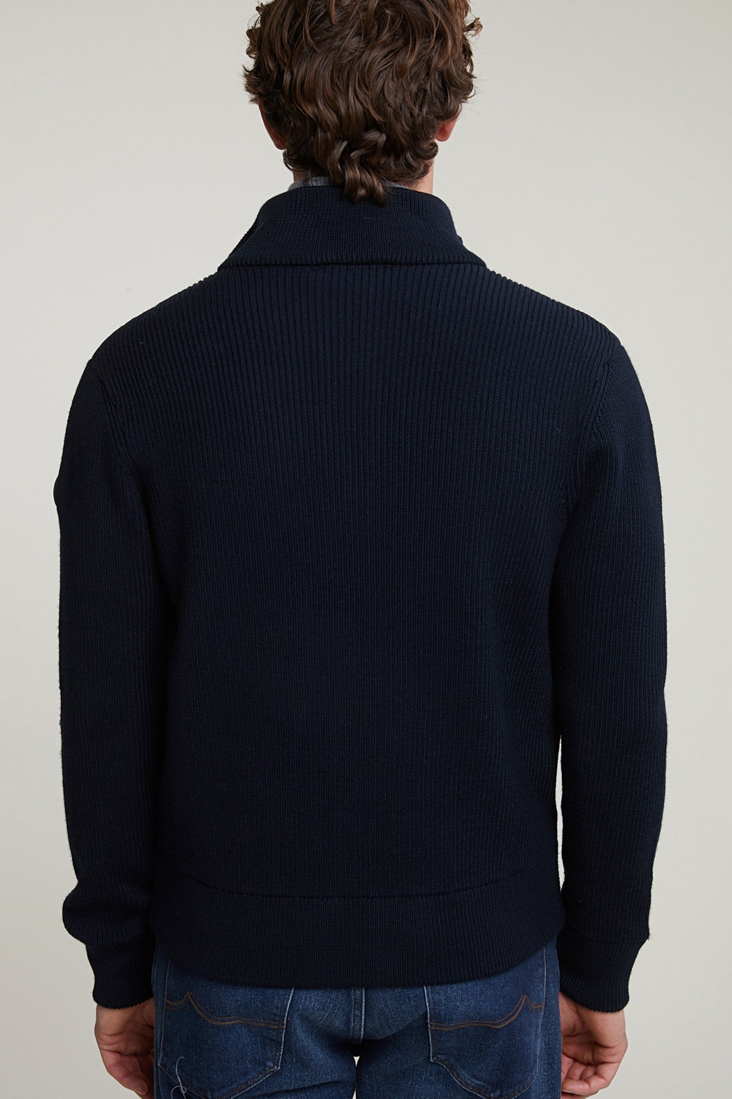 CUSTOM FIT QUILTED VIRGIN WOOL JACKET WITH BUTTONS BLUE 2