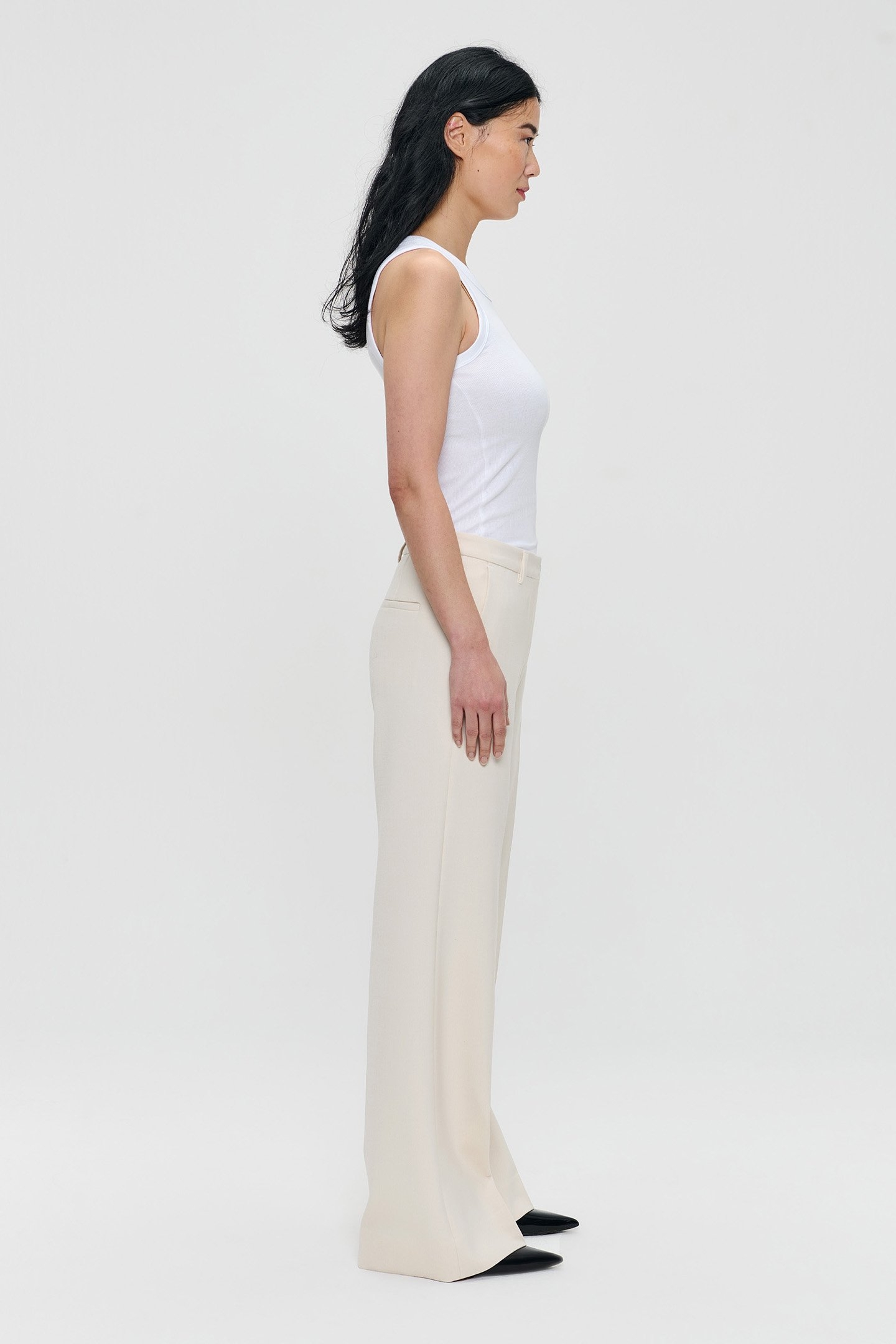 RELAXED FLARED PANTS CREAM 5
