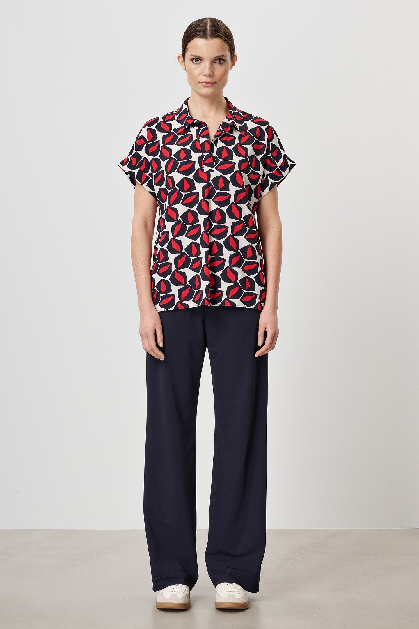 PRINTED ALPINE POLO TOP INK BLUE 1