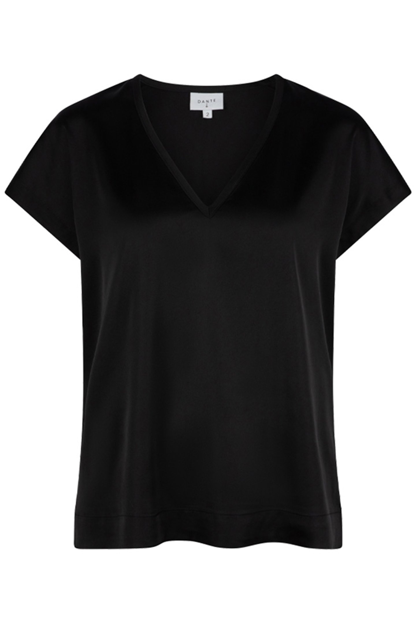 LUIZA SATIN V-NECK TOP RAVEN 4