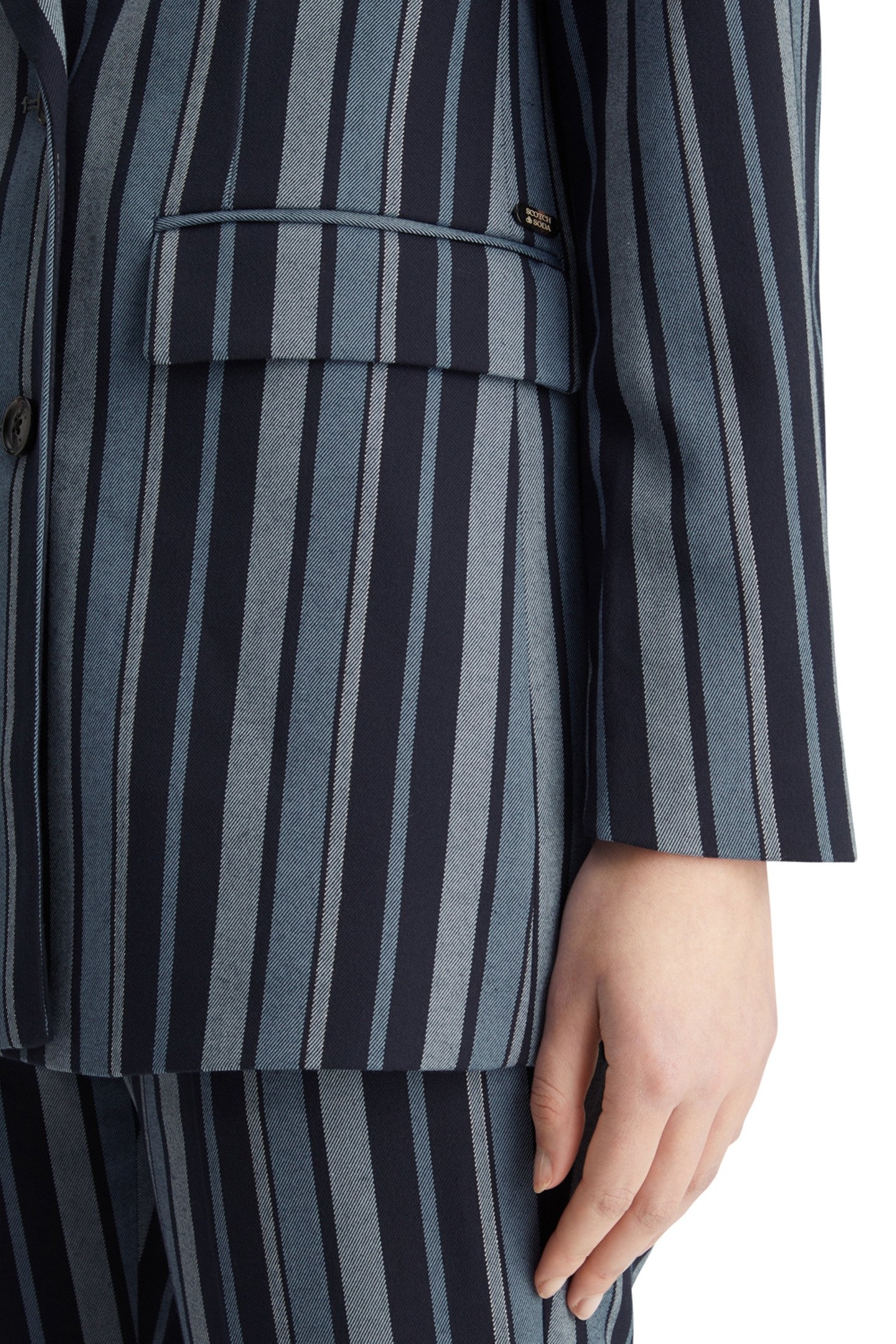 FITTED DB STRIPED BLAZER BLUE SCHOOL STRIPE 7