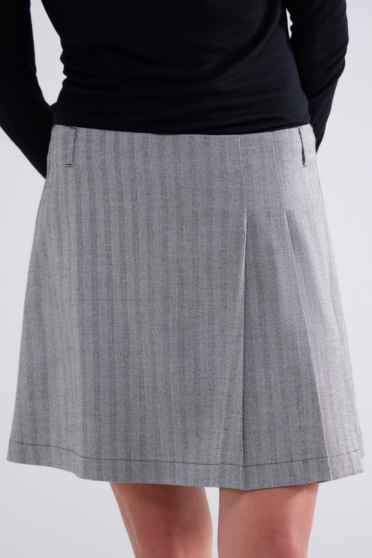 SKIRT HERRINGBONE BLACK 1