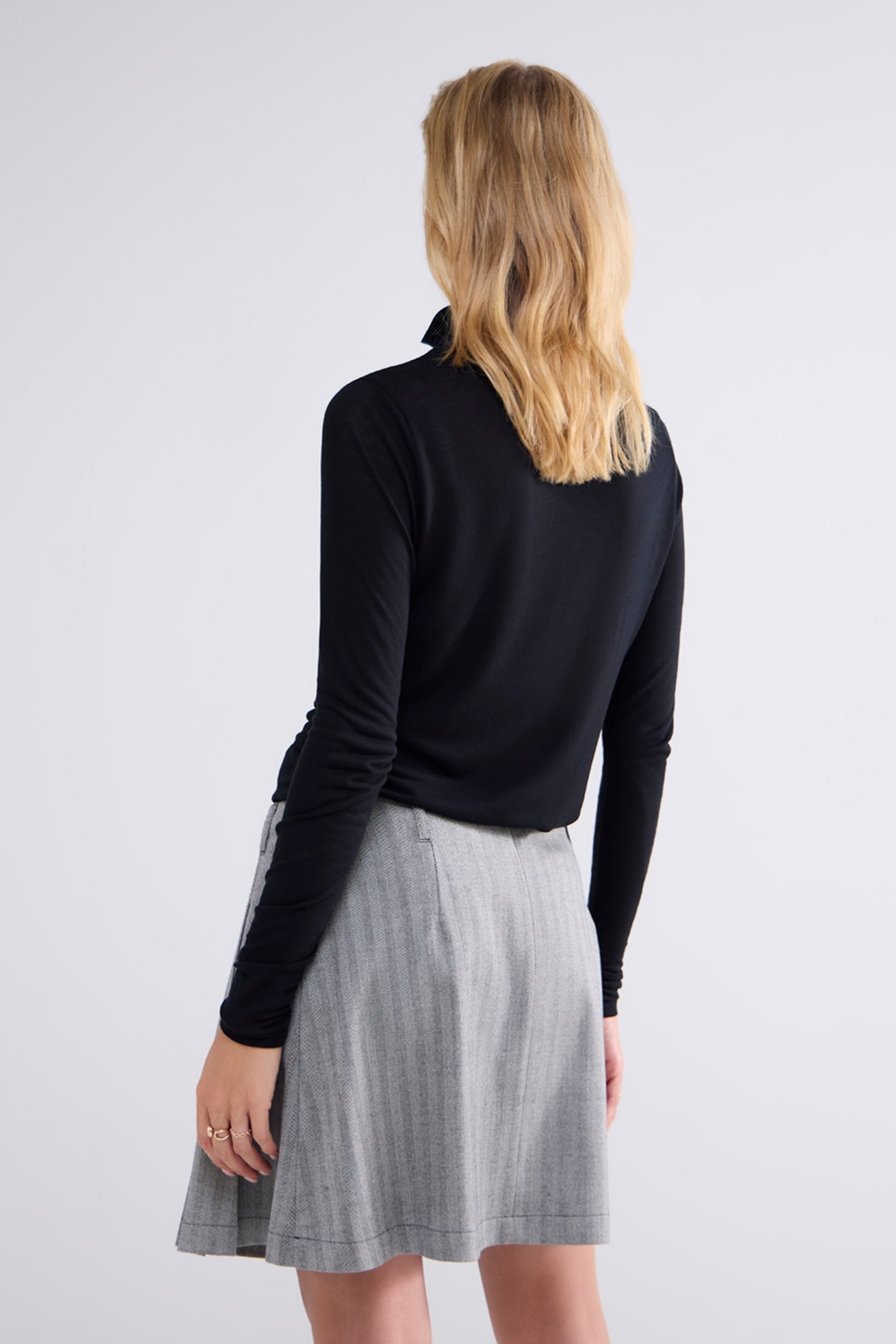 SKIRT HERRINGBONE BLACK 2