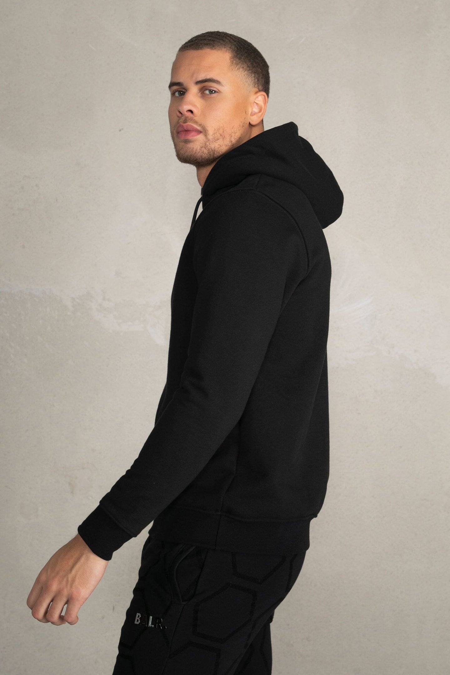 BRAND STRAIGHT HOODIE JET BLACK 5