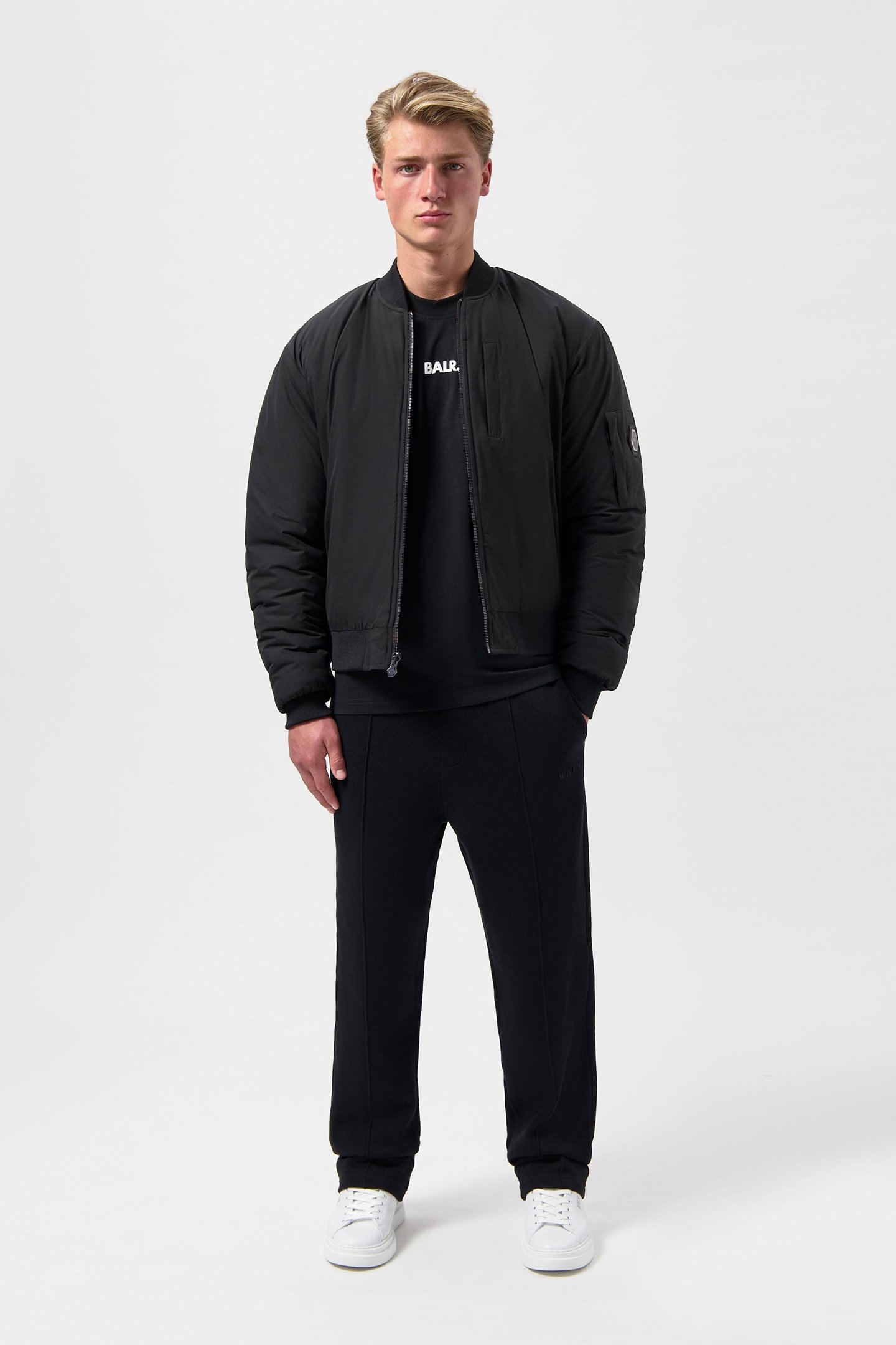 THE CLUB REGULAR FIT REVERSIBLE BOMBER JACKET JET BLACK 1
