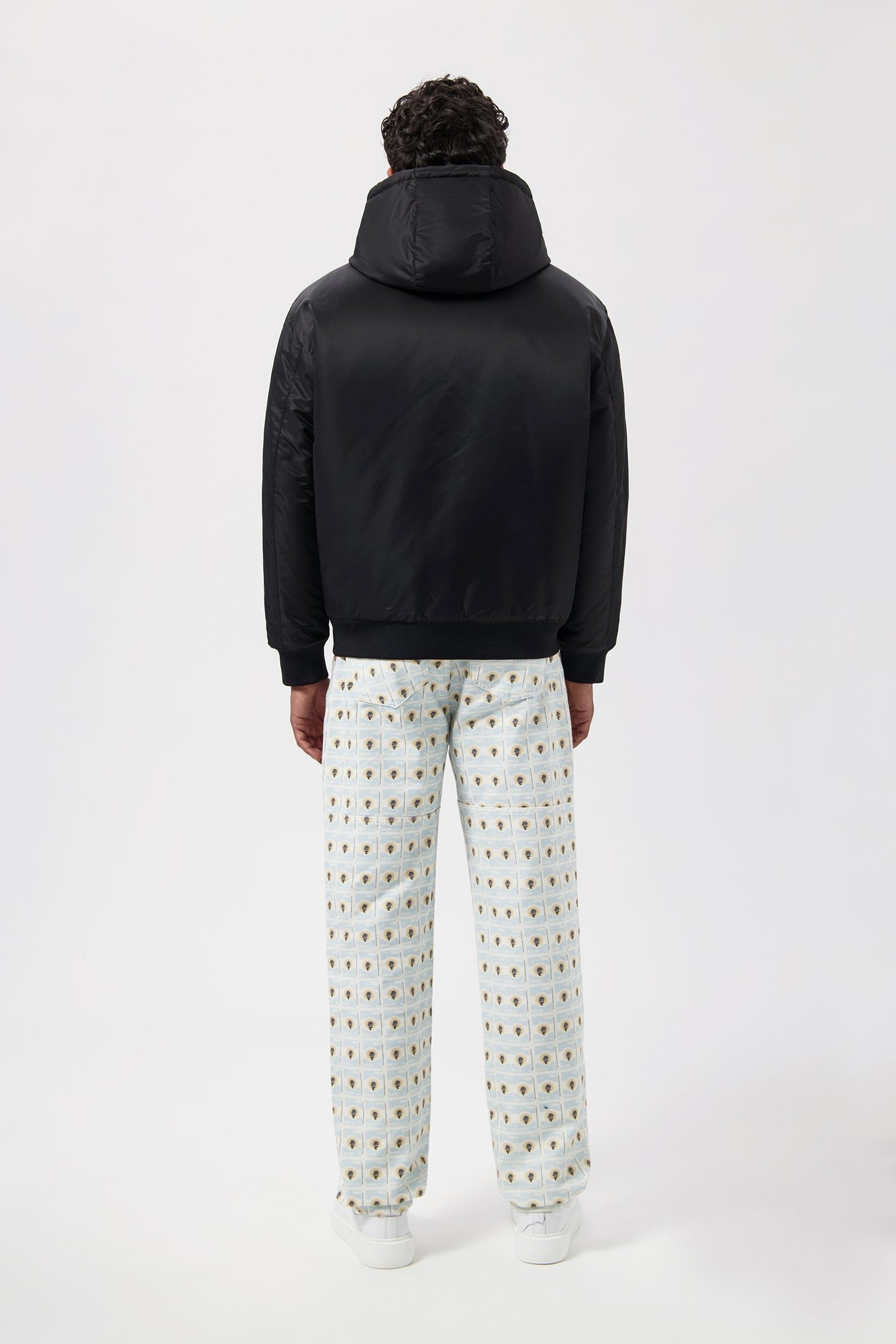 HEX BADGE HOODED BOMBER JACKET JET BLACK 3