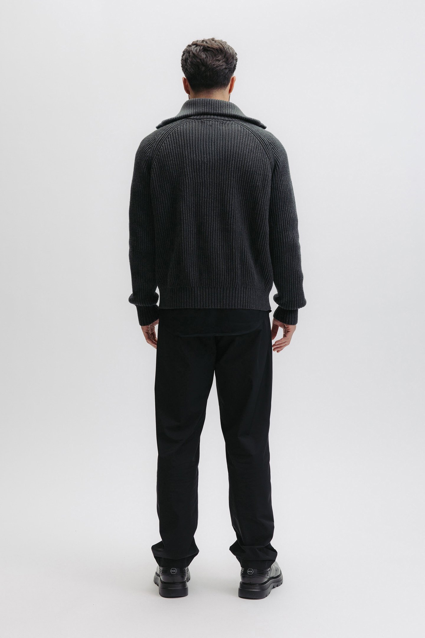 XI KNITTED HALF ZIP VOLCANIC GREY 2