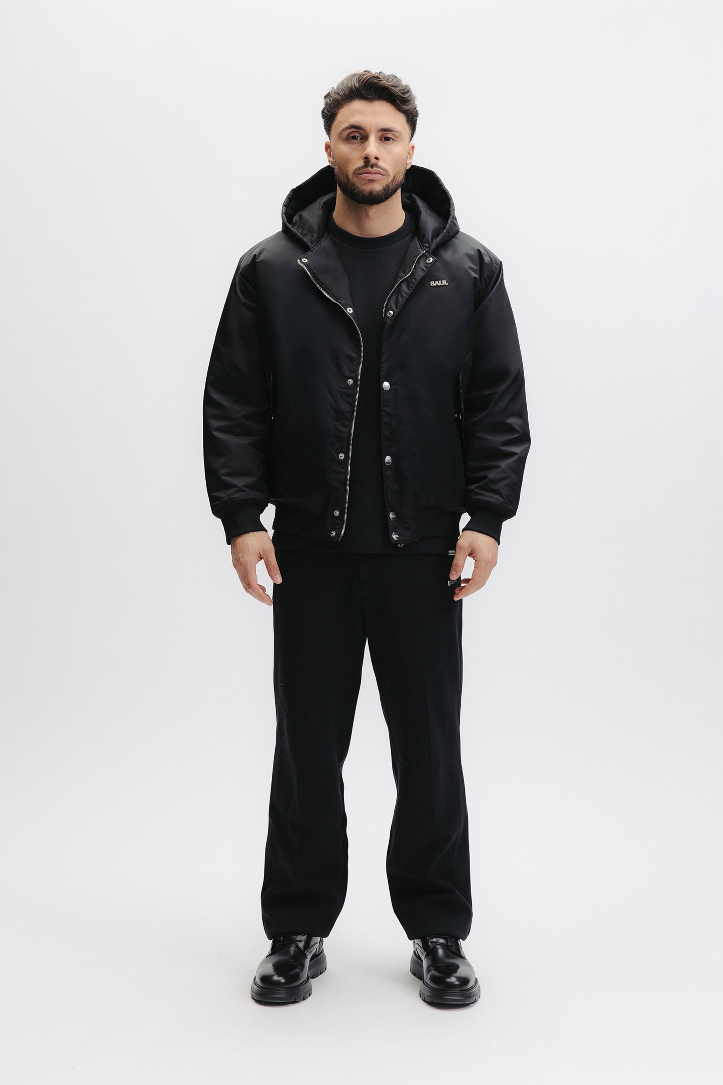 Q SERIES HOODED BOMBER JACKET JET BLACK 1