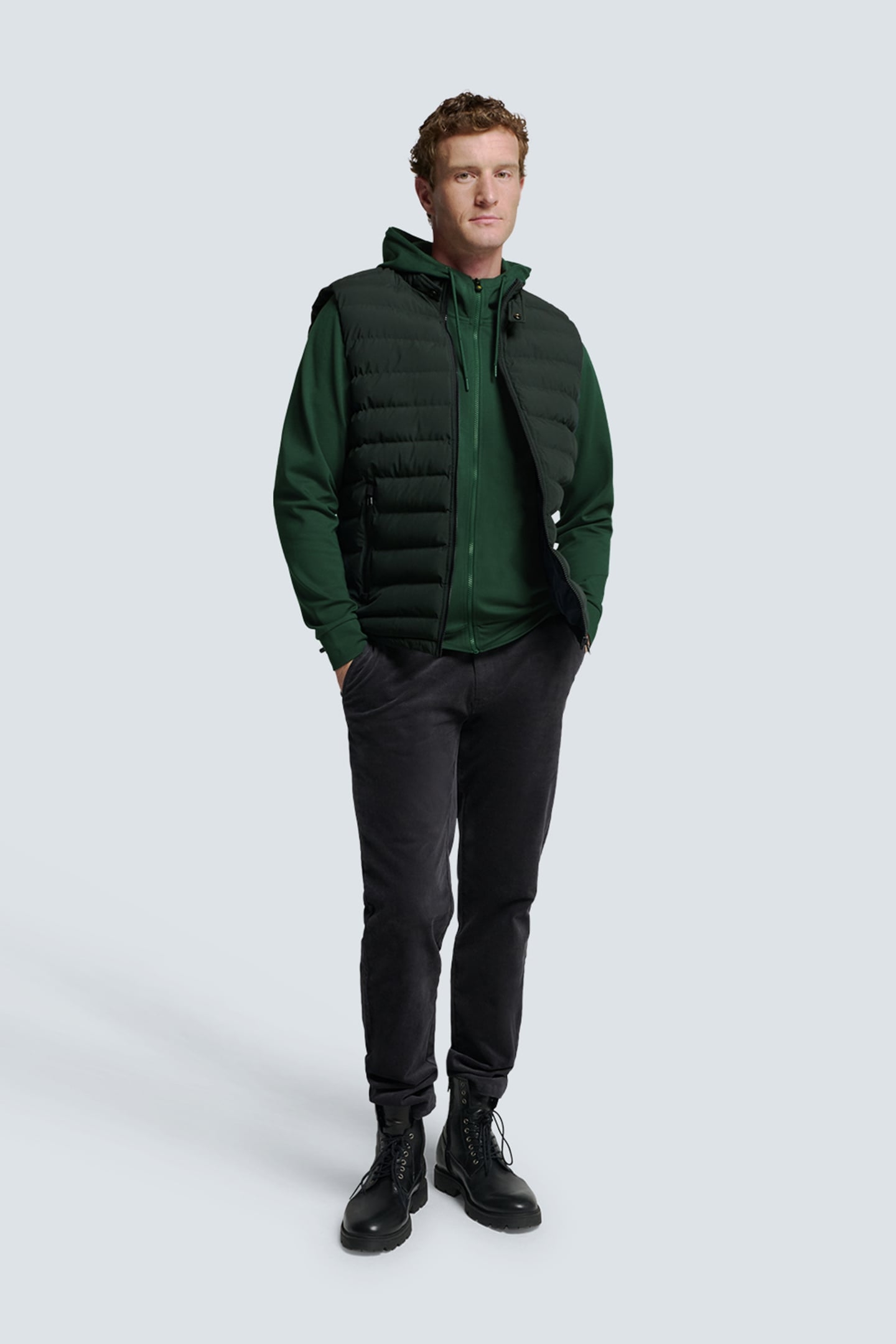 SWEATER FULL ZIPPER HOODED DARK GREEN 3