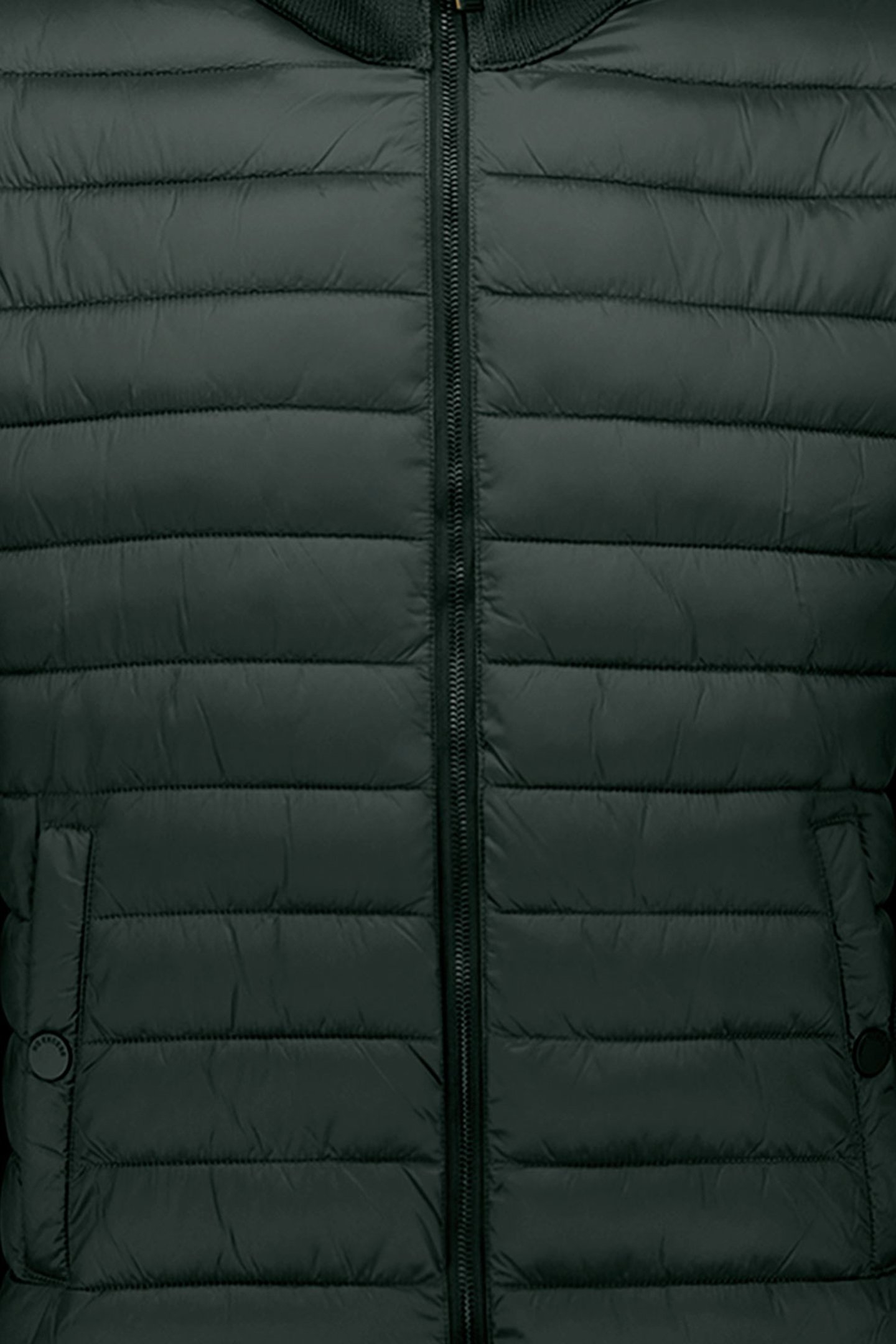 JACKET STAND UP COLLAR PADDED MIX WITH KNIT DARK STEEL 3