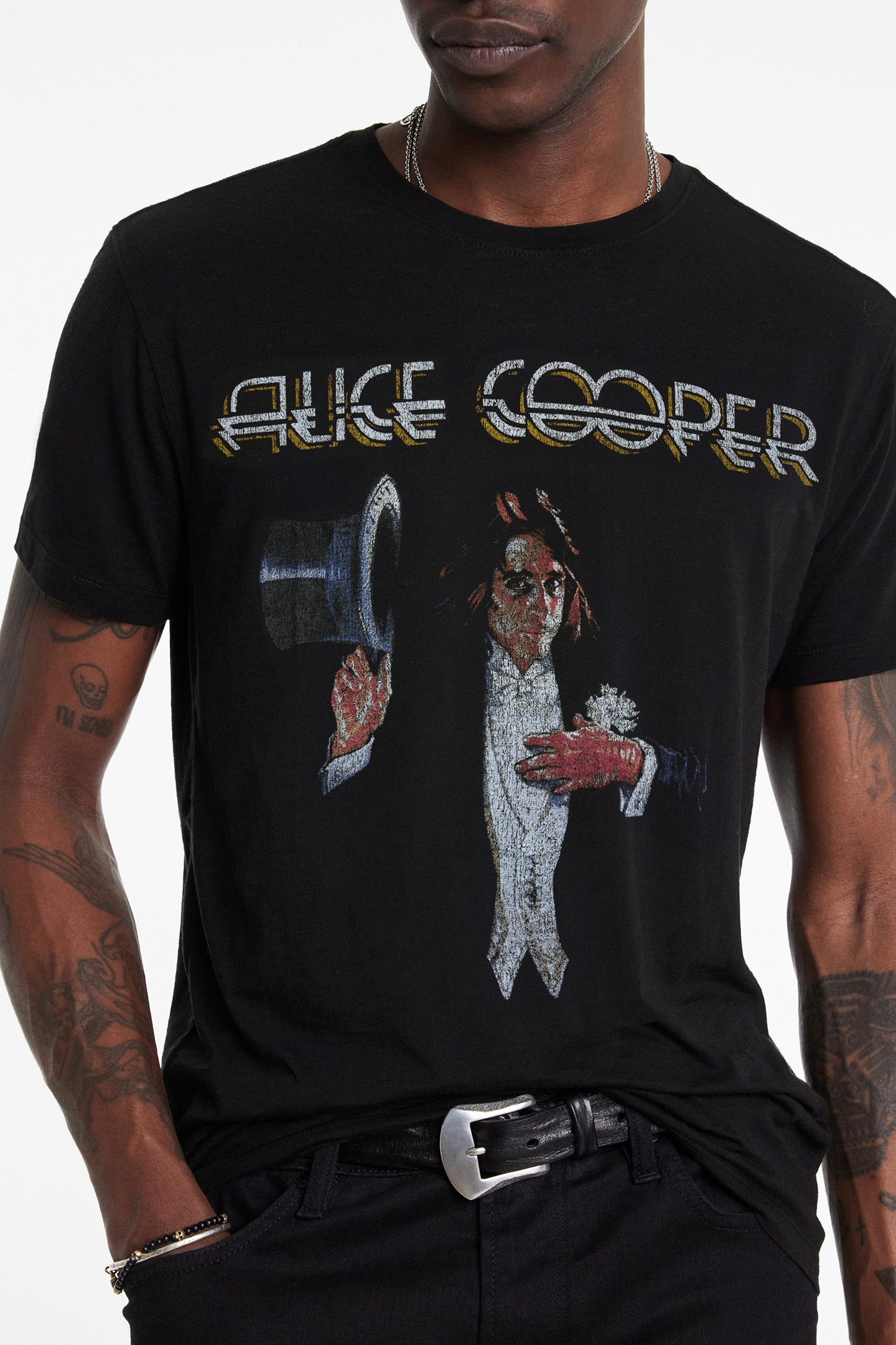 SS CREW TEE - ALICE COOPER TOP HAT BLACK 3