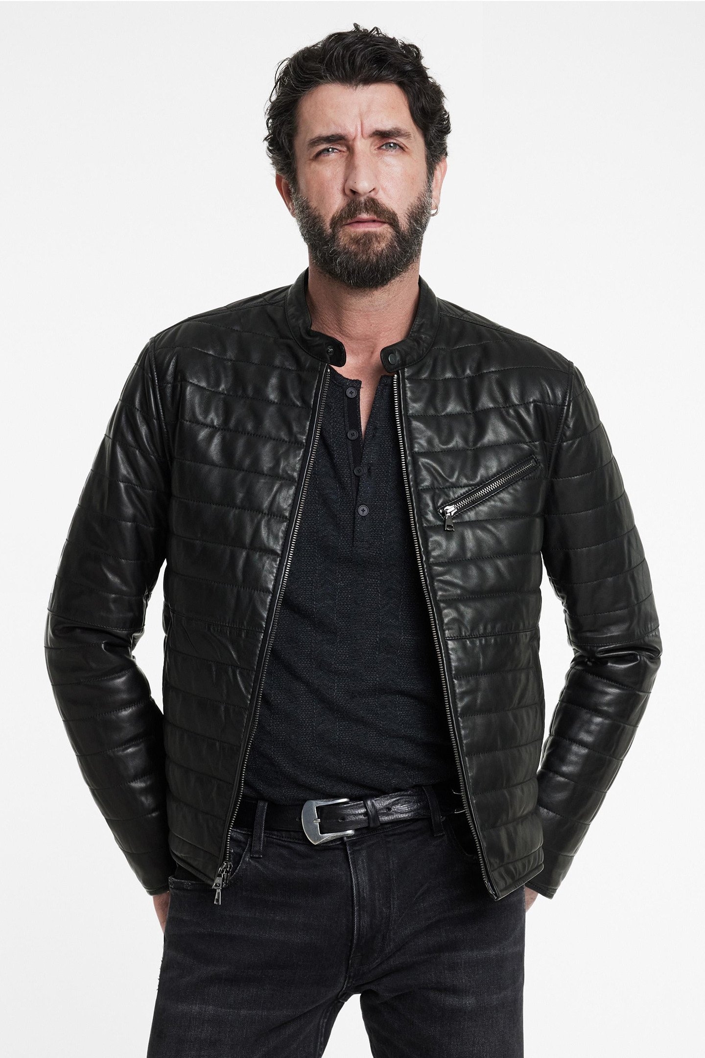 KITT QUILTED RACER JACKET BLACK 1