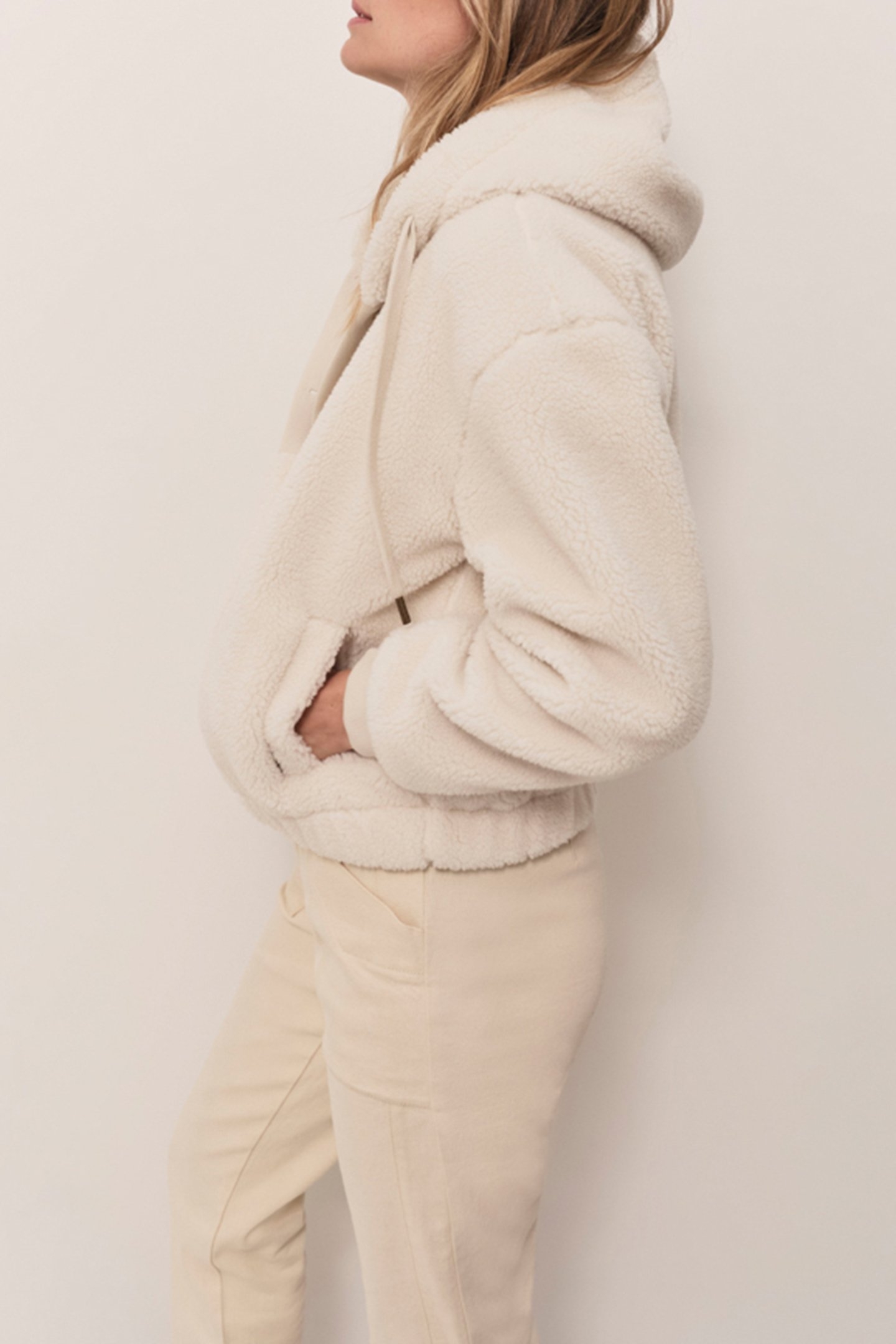 DALIA - IVORY SHERPA HOODED JACKET 5