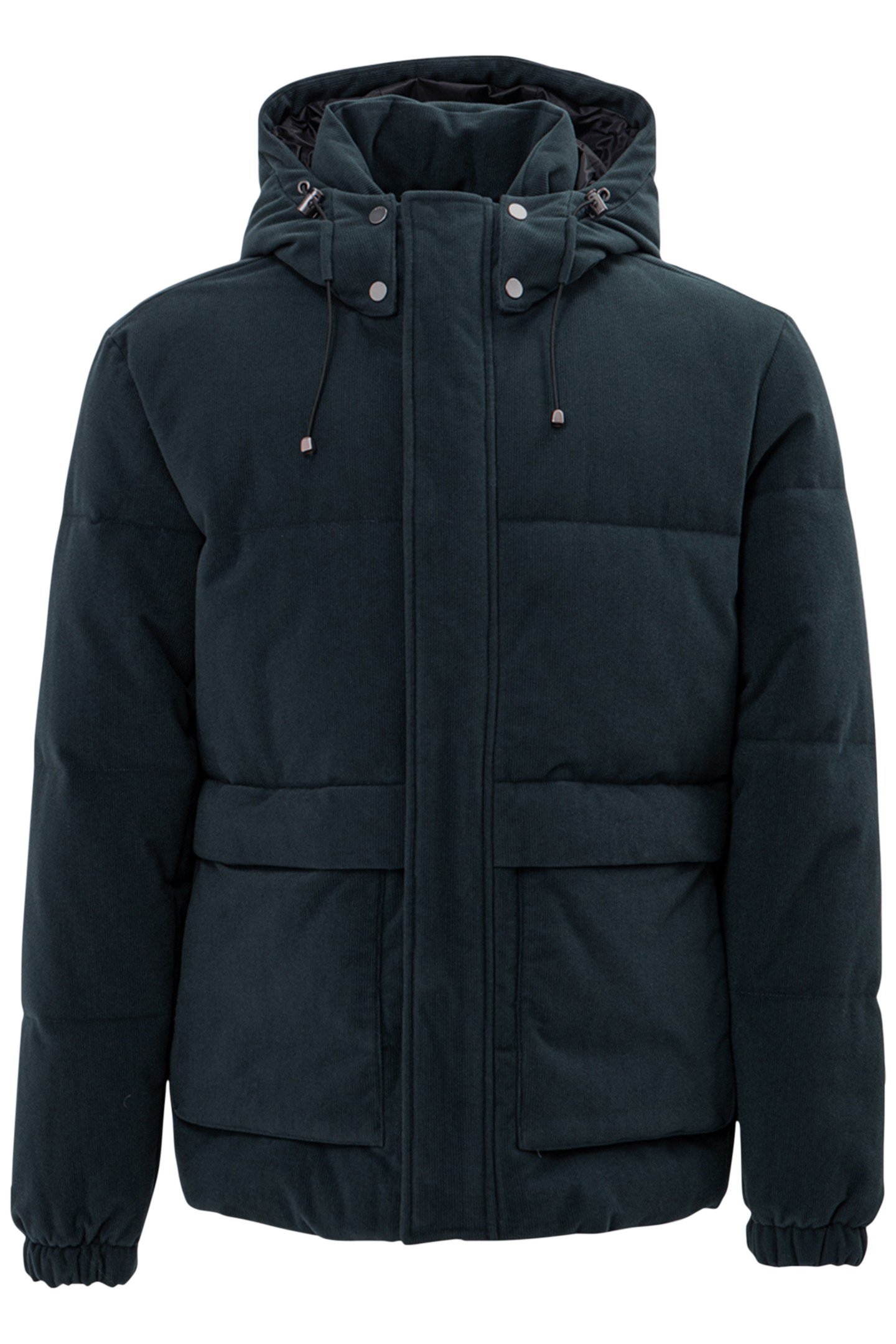 NAVY VELVET RELIEF PADDED JACKET 2