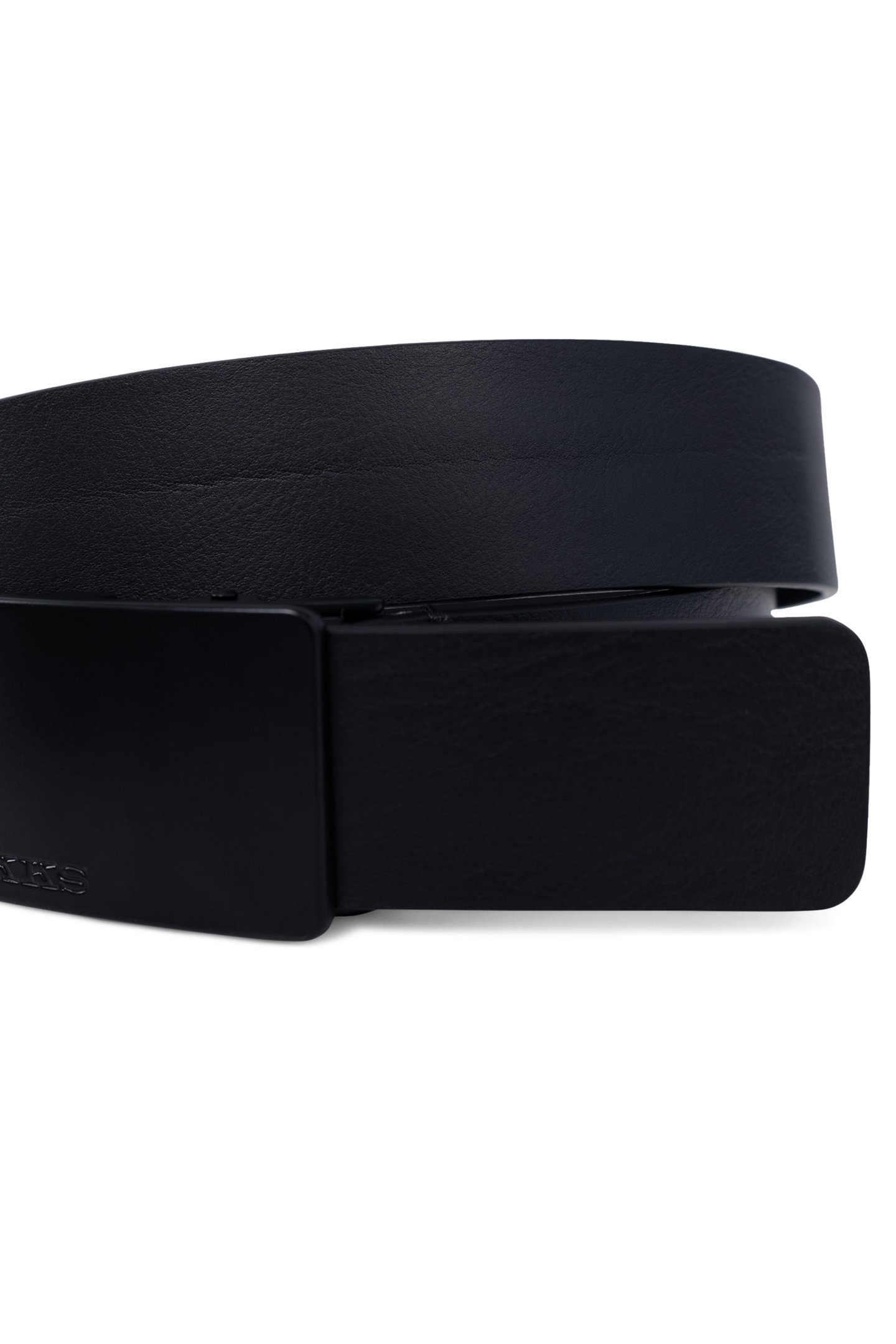 BLACK LEATHER BELT WITH AUTOMATIC BUCKLE 2