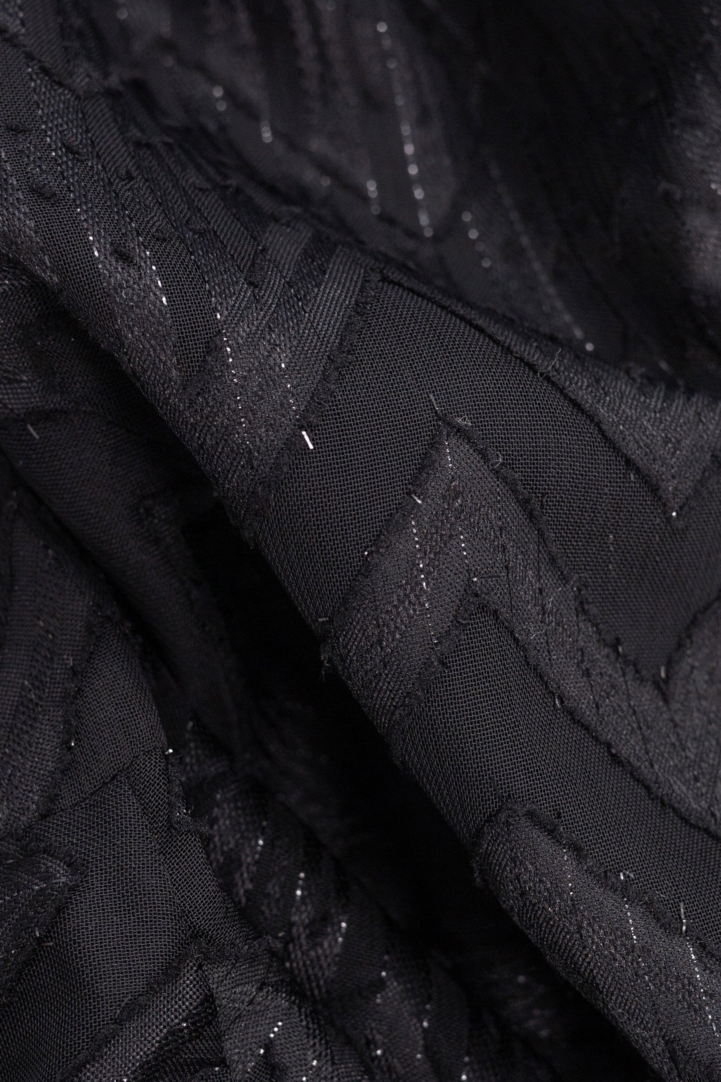 BLACK JACQUARD HERRINGBONE LUREX VOILE BLOUSE 7