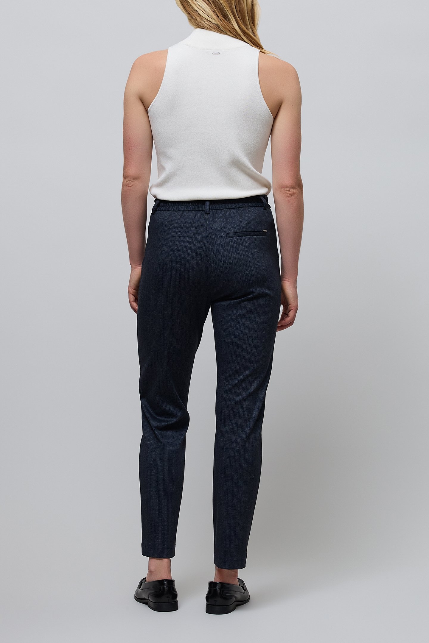 7/8TH NAVY HERRINGBONE SUIT PANTS 3