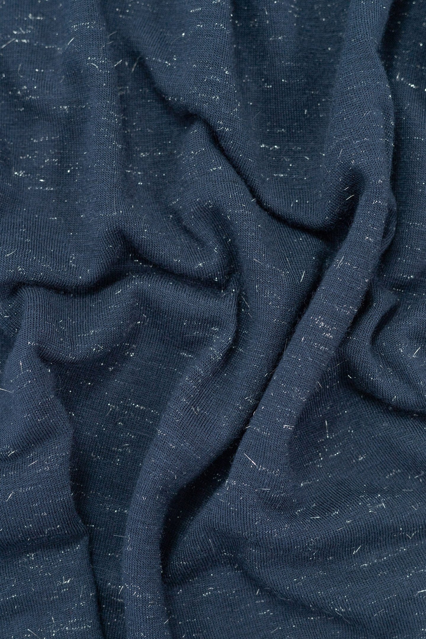 NAVY LUREX KNIT TEE-SHIRT WITH CURB CHAIN DESIGN 8