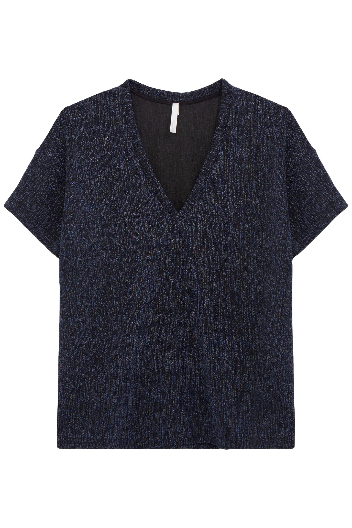 DARK BLUE METALLIC KNIT T-SHIRT 3