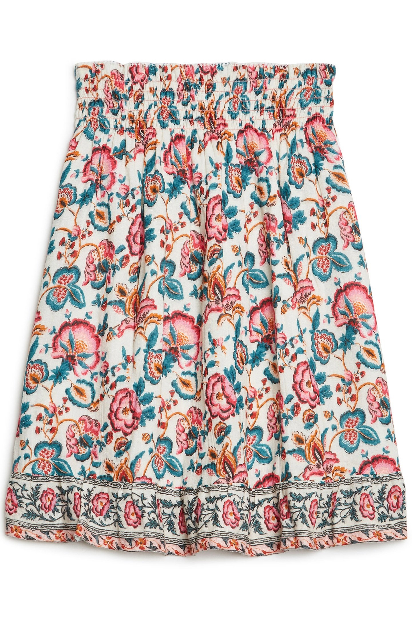 SKIRT ANNETA CREAM INDIAN FLOWERS 1