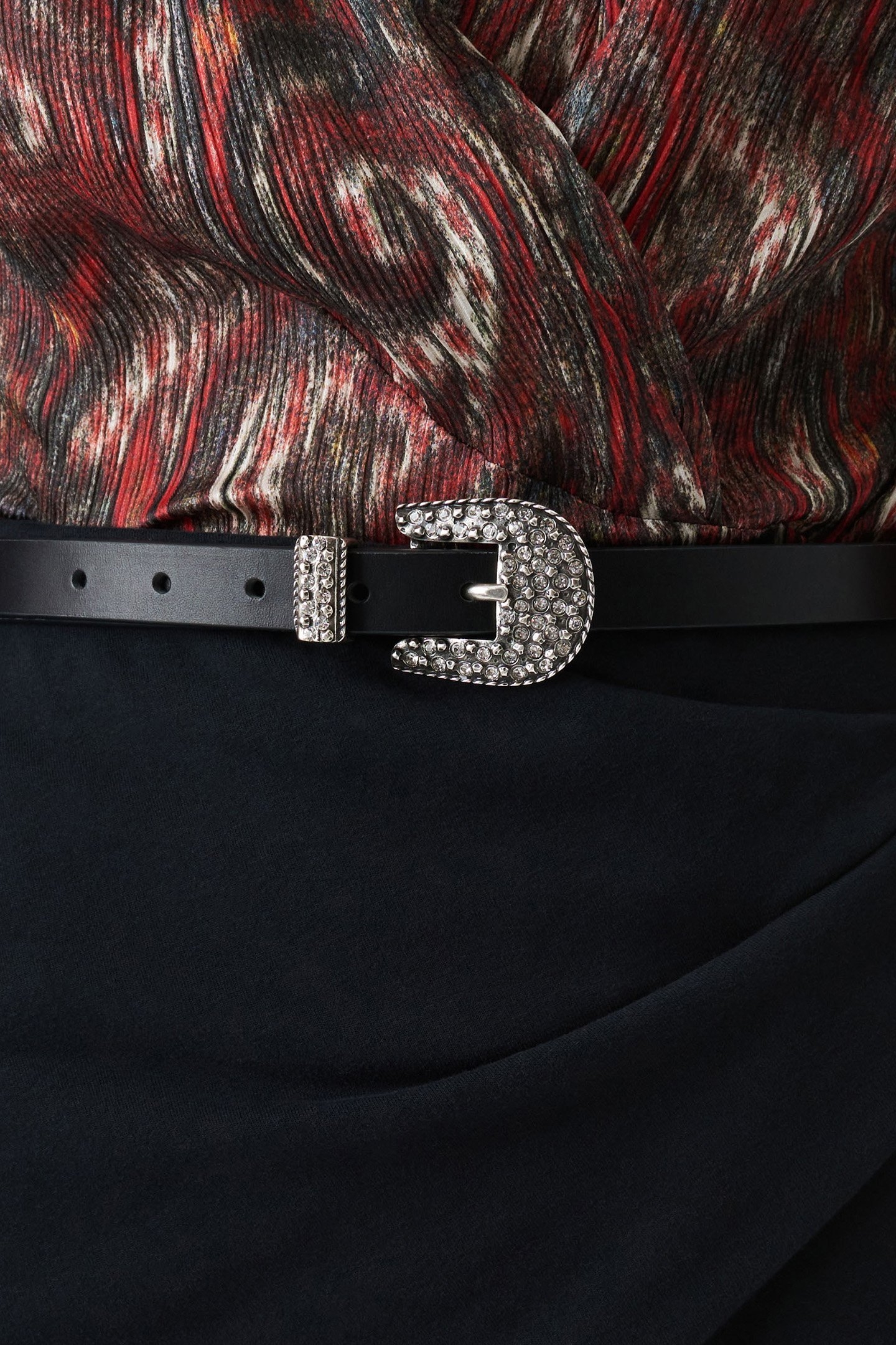 BRASS THIN BELT BLACK 2