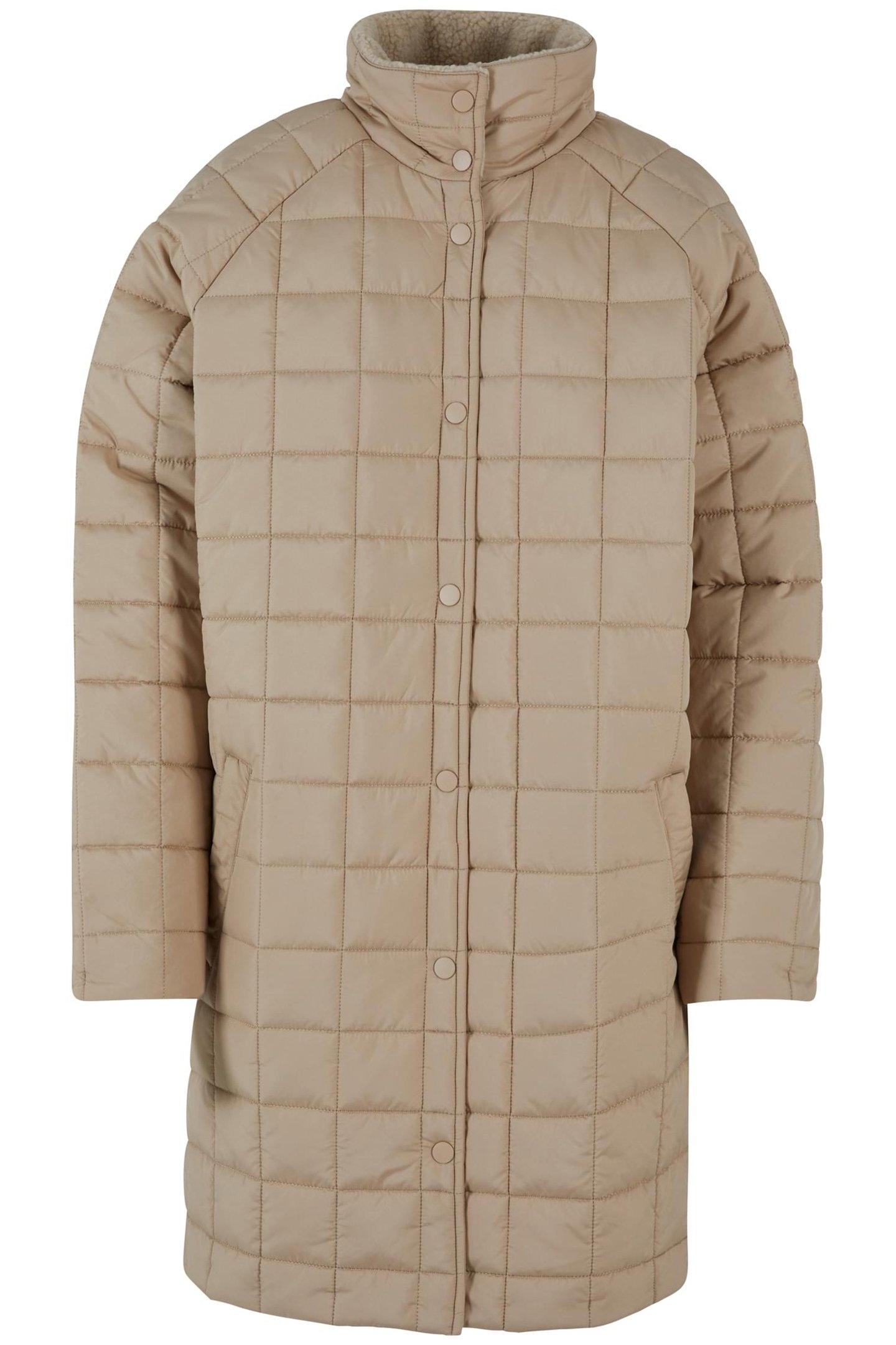 LADIES QUILTED COAT WET SAND 1