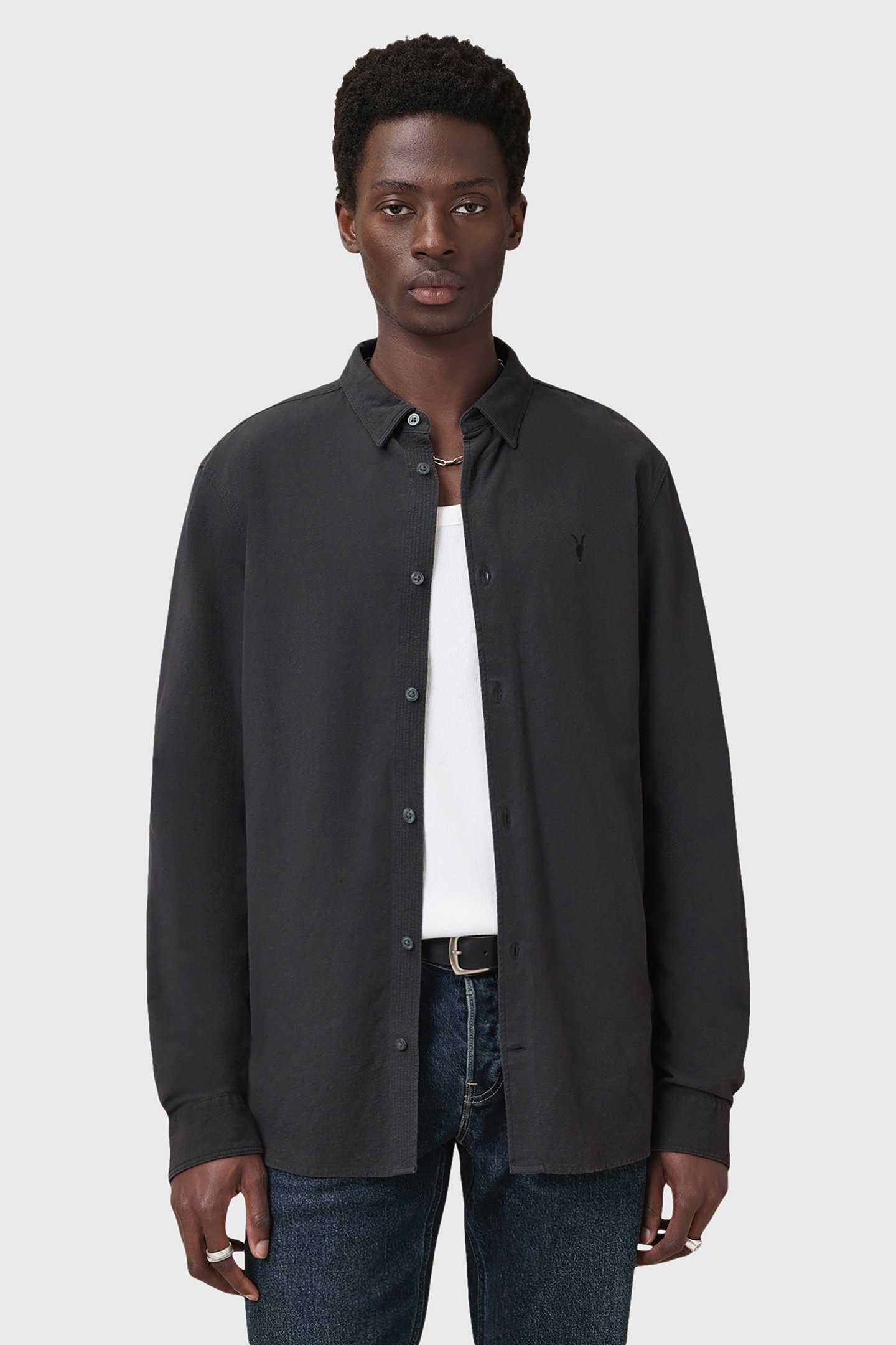 LOVELL LS SHIRT WASHED BLACK 1