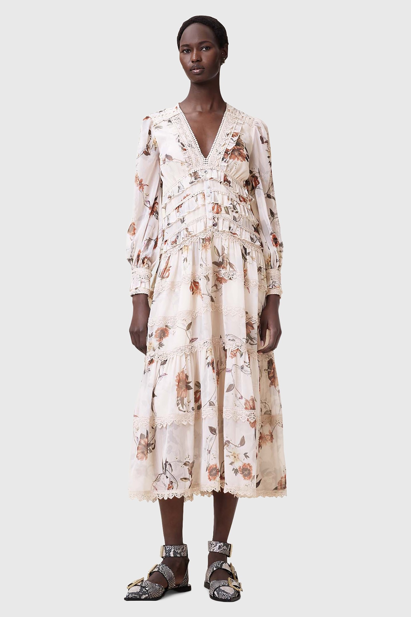 ZORA MIDI DRESS UNITY ECRU WHITE 1