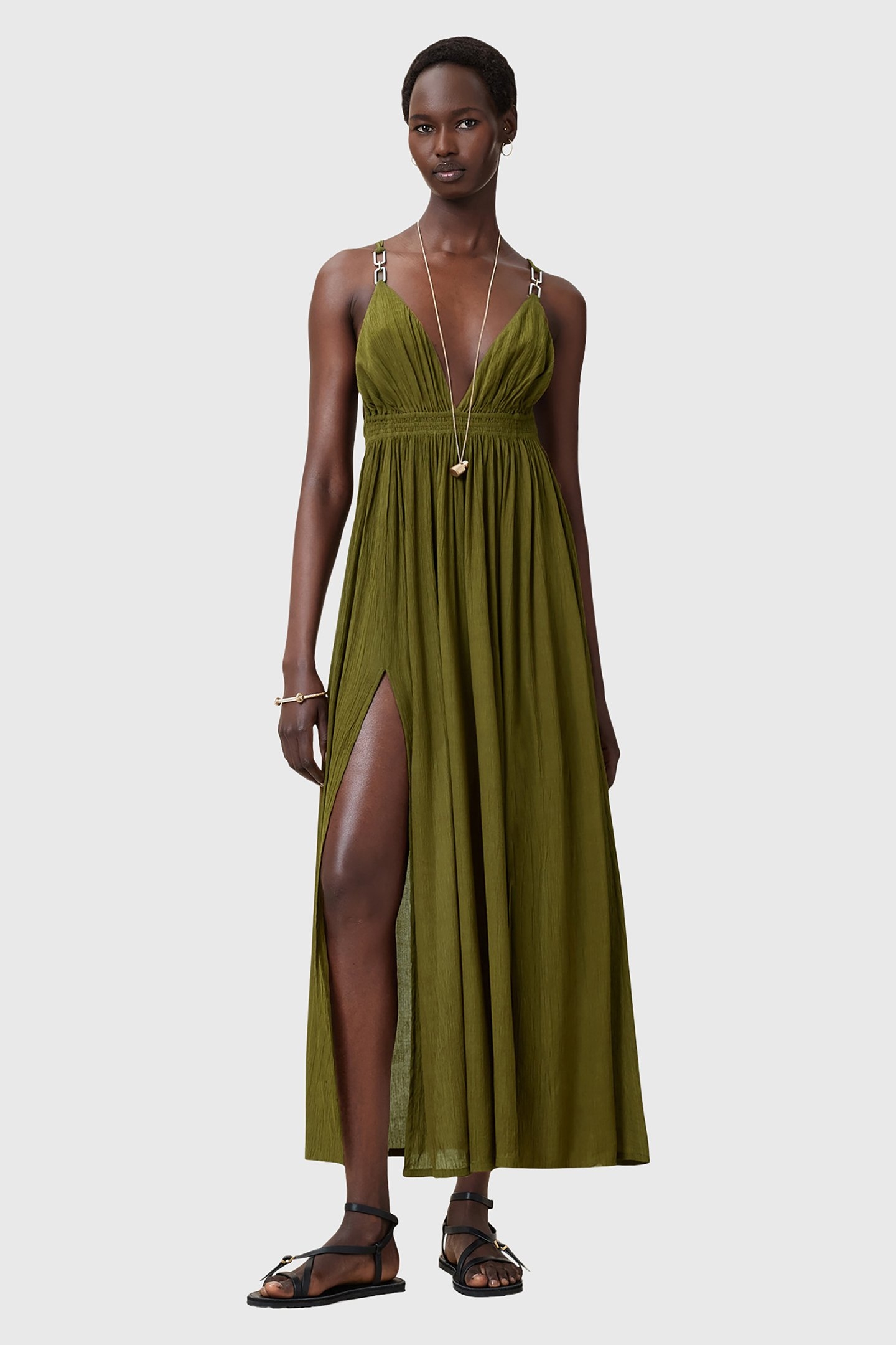 ROSA HEX DRESS FIR GREEN 1