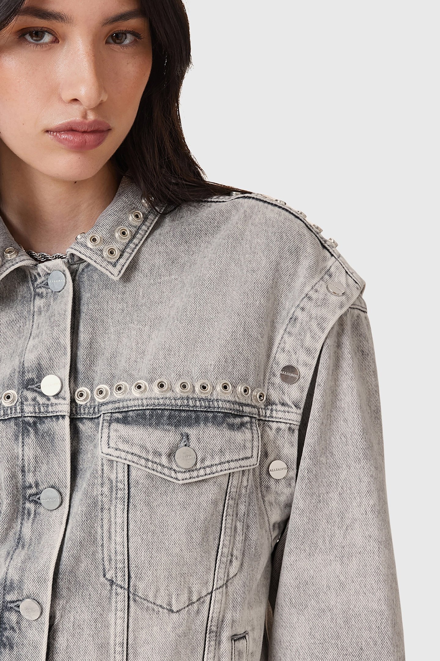 CHLO STUD JACKET WASHED GREY 7