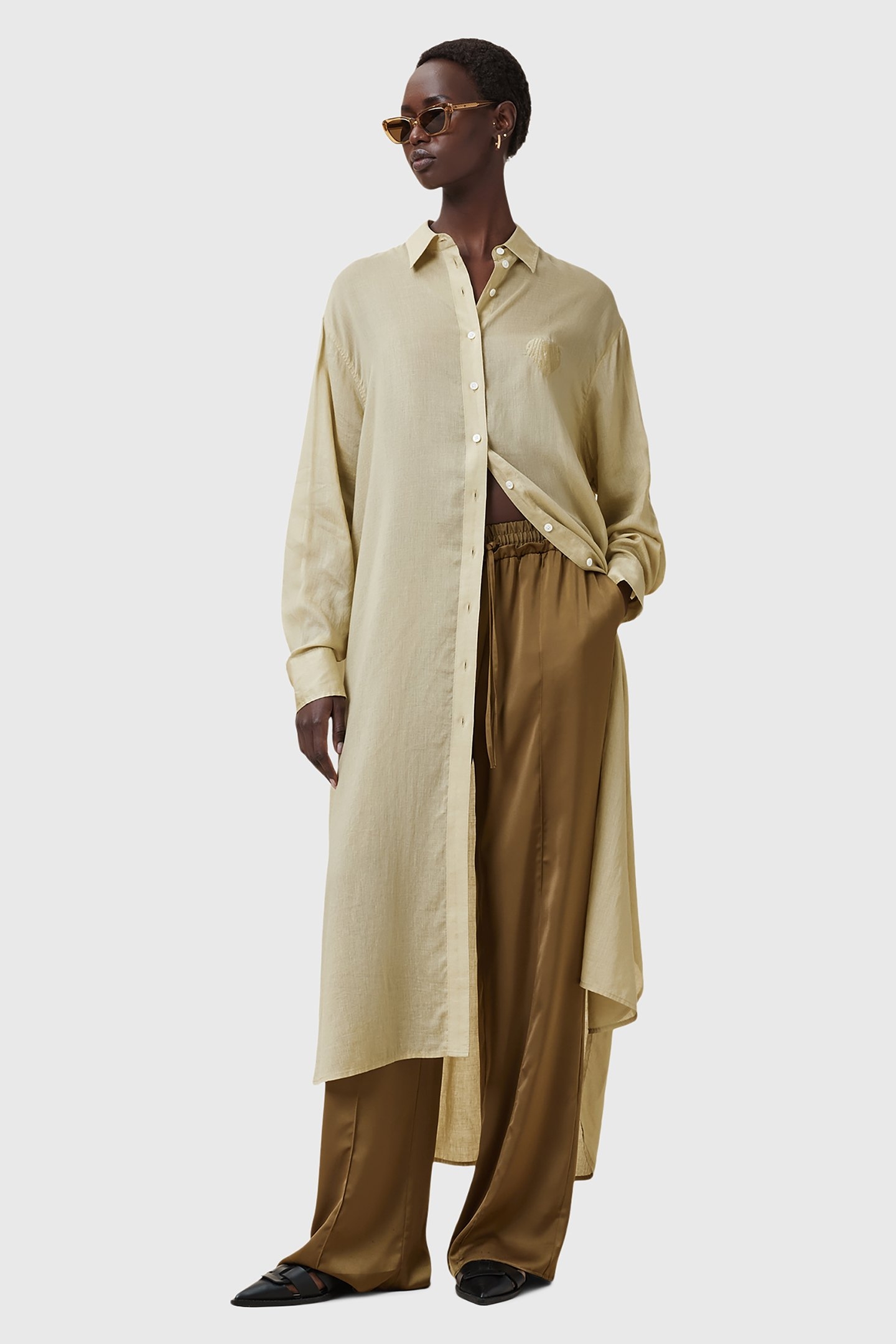 EZRA SHIRT DRESS OLIVE YELLOW 3