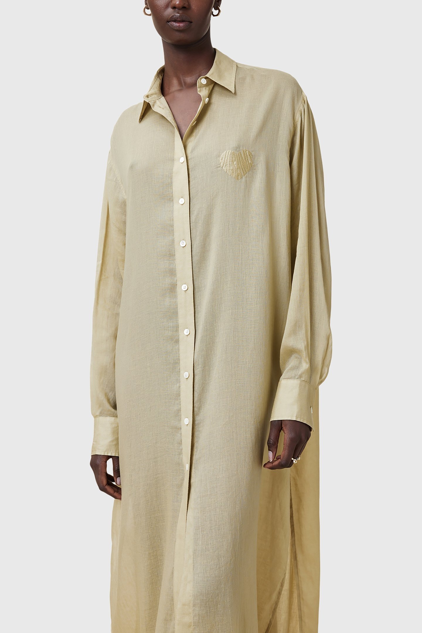 EZRA SHIRT DRESS OLIVE YELLOW 7