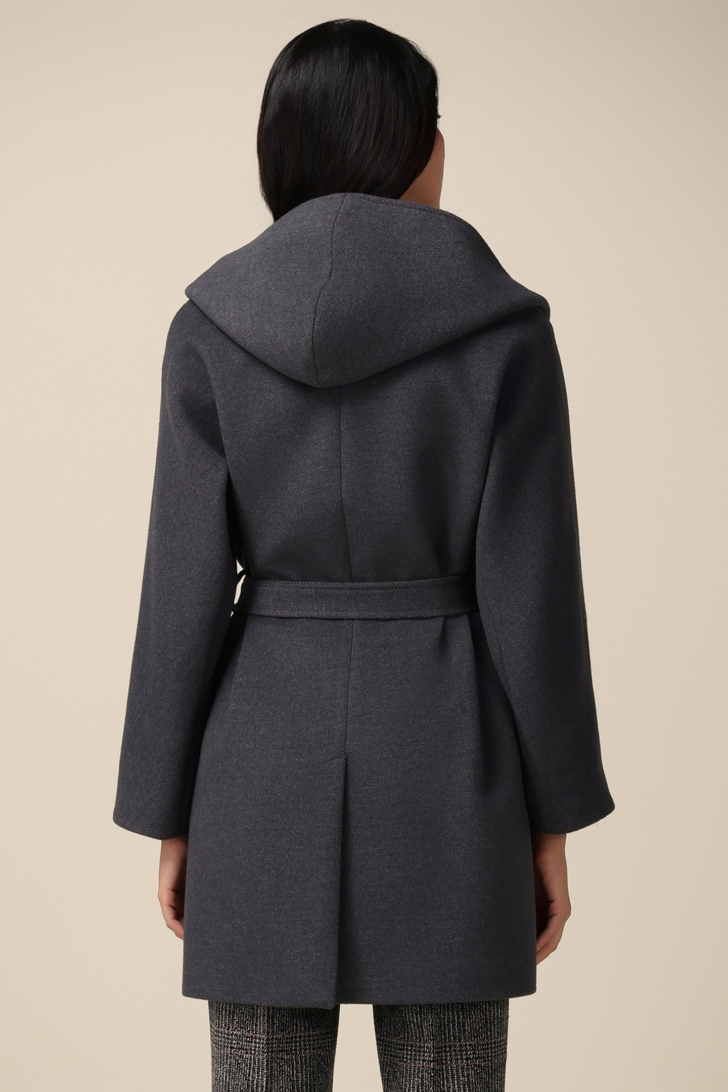 CAPE COAT WITH BELT GREY 2