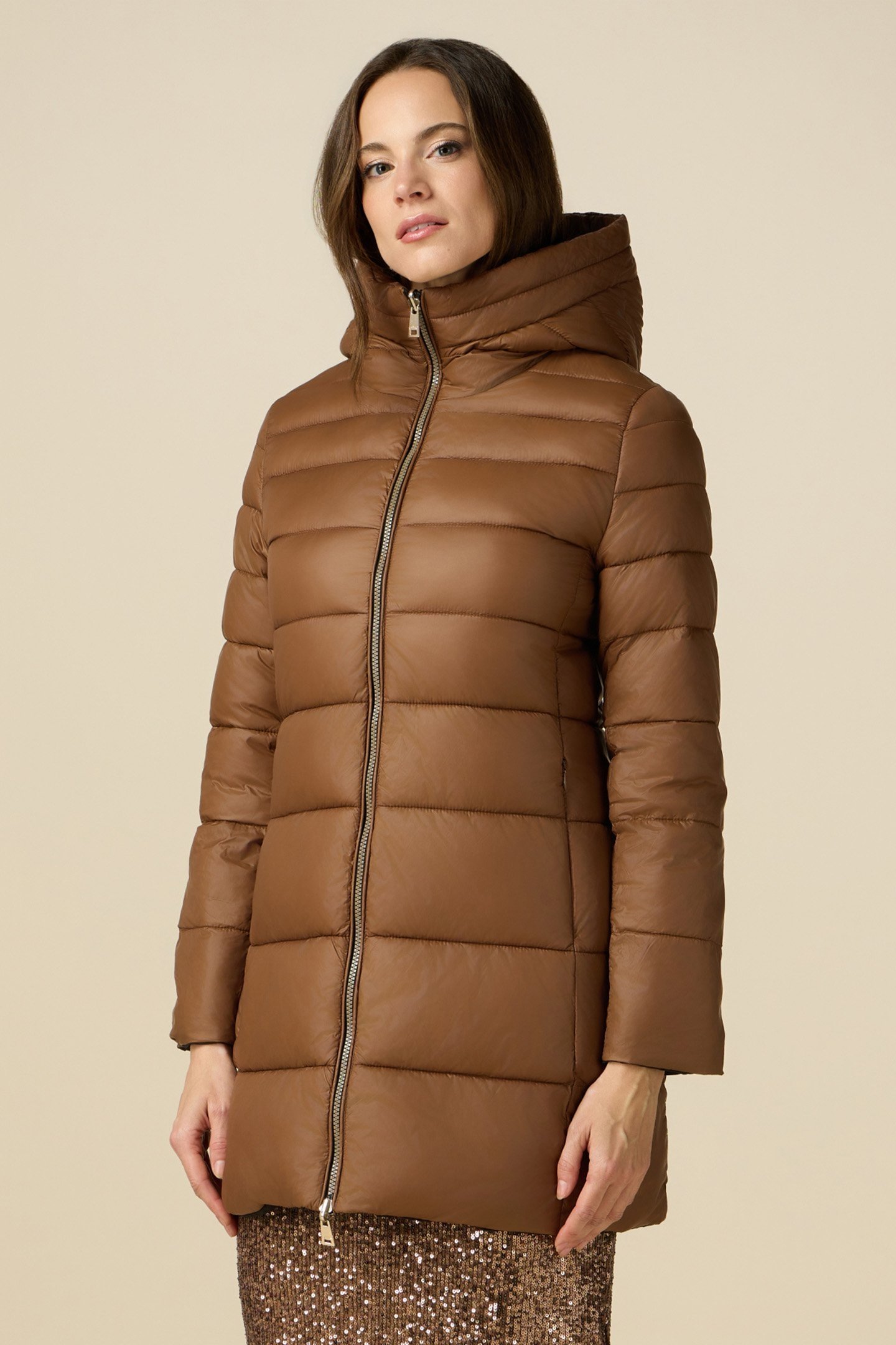 REVERSIBLE PARKA WITH HOOD BROWN 1