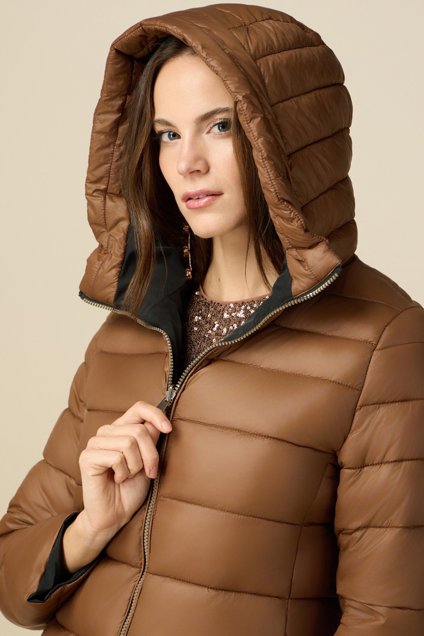 REVERSIBLE PARKA WITH HOOD BROWN 5