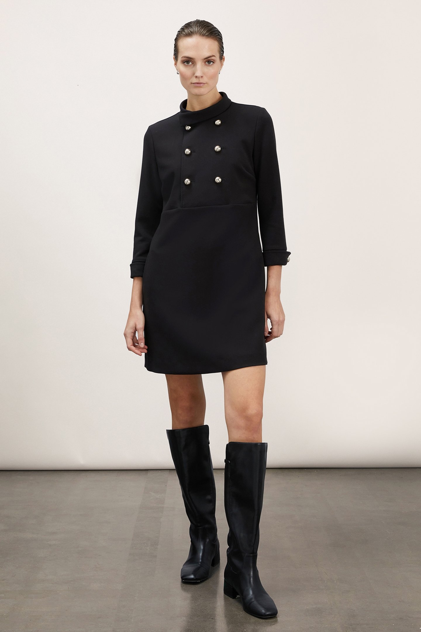 DOUBLE-BREASTED MINIDRESS BLACK 2