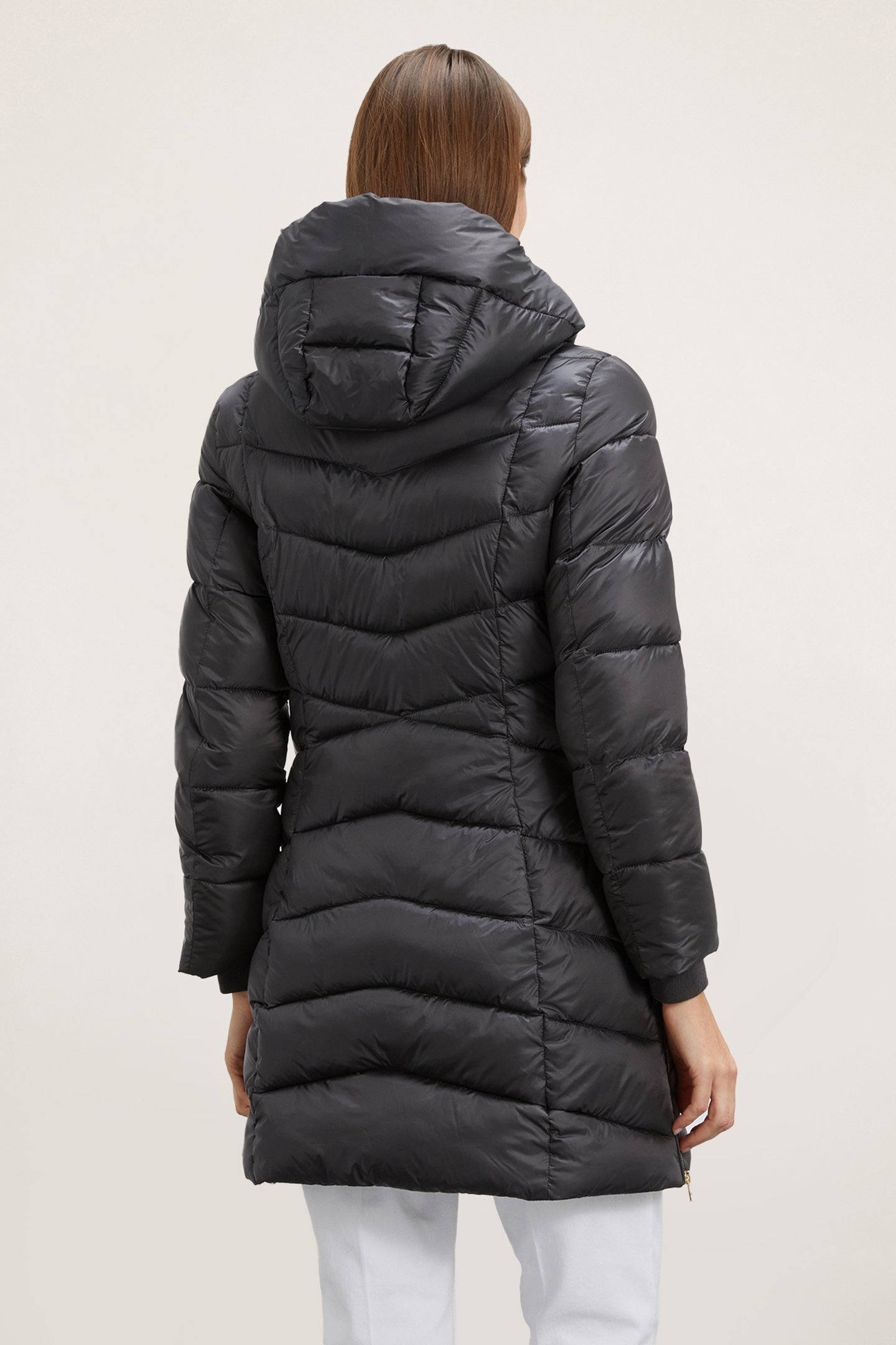 HOODED SLIM DOWN JACKET GREY 2