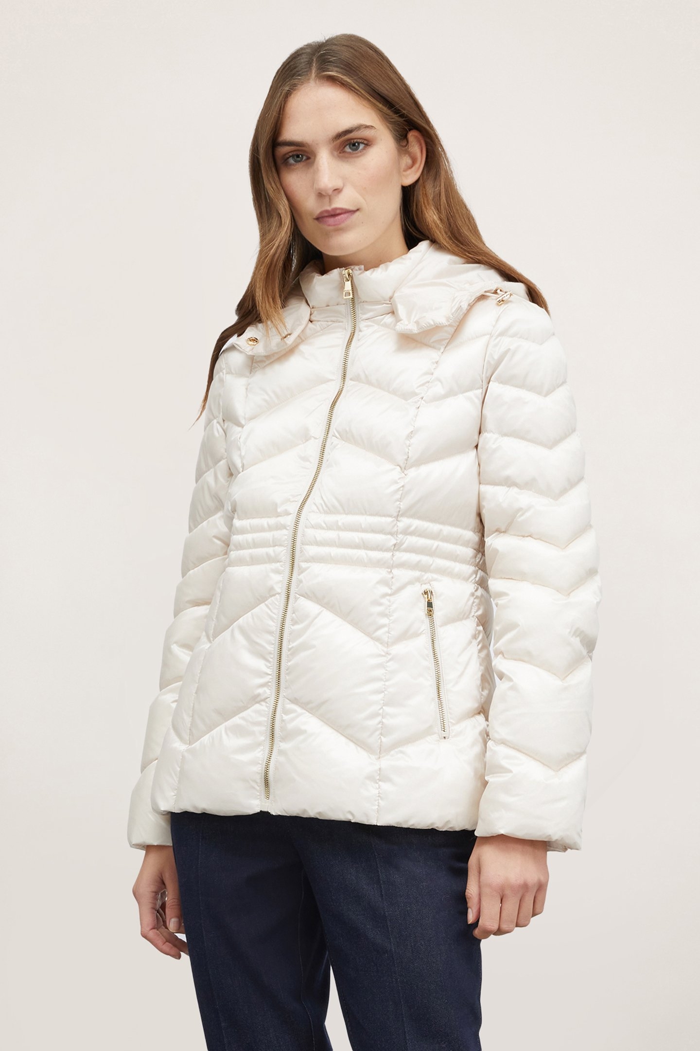 PADDED JACKET WITH HOOD WHITE 1