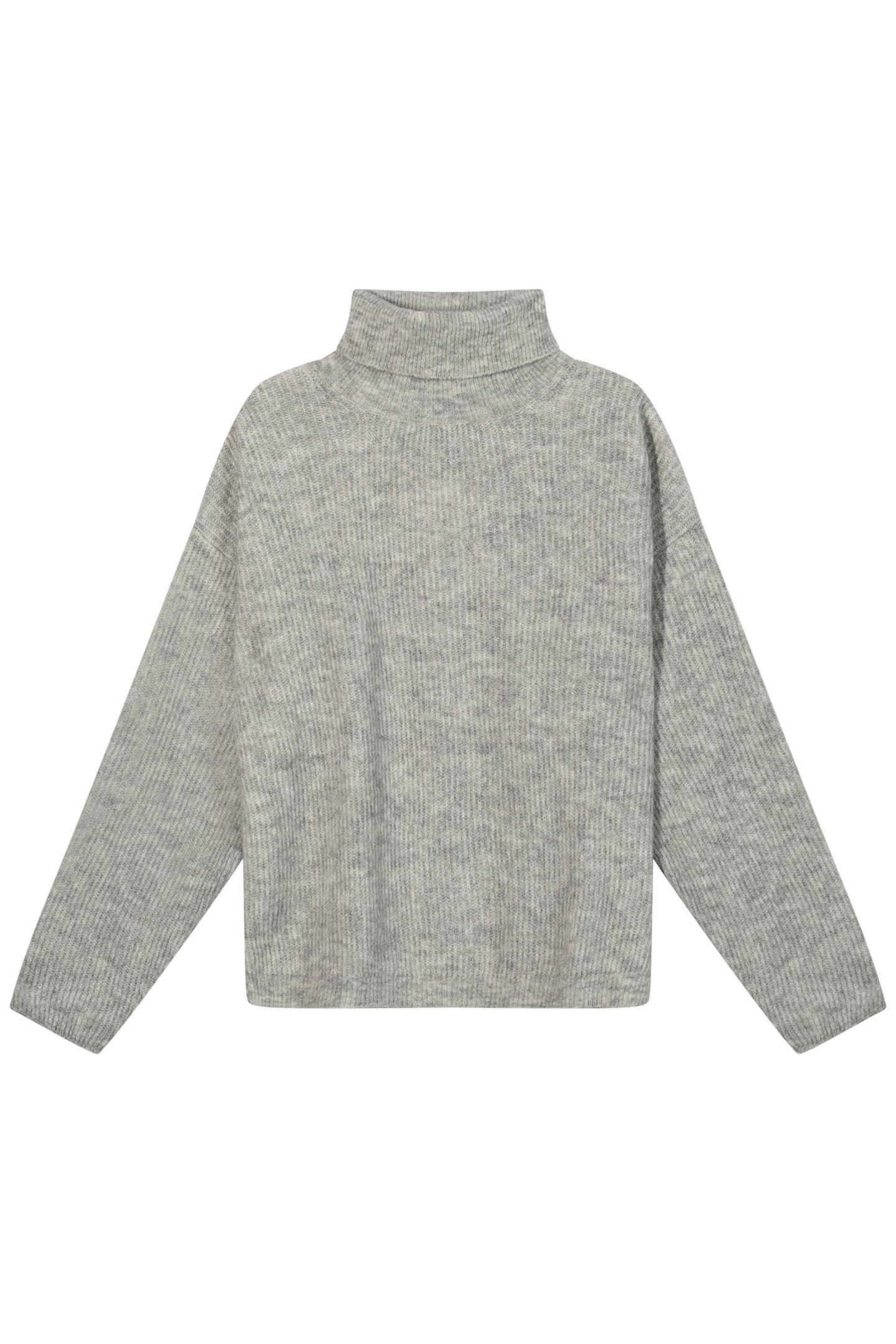 COLL SWEATER SOFT KNIT LIGHT GREY MELEE 4